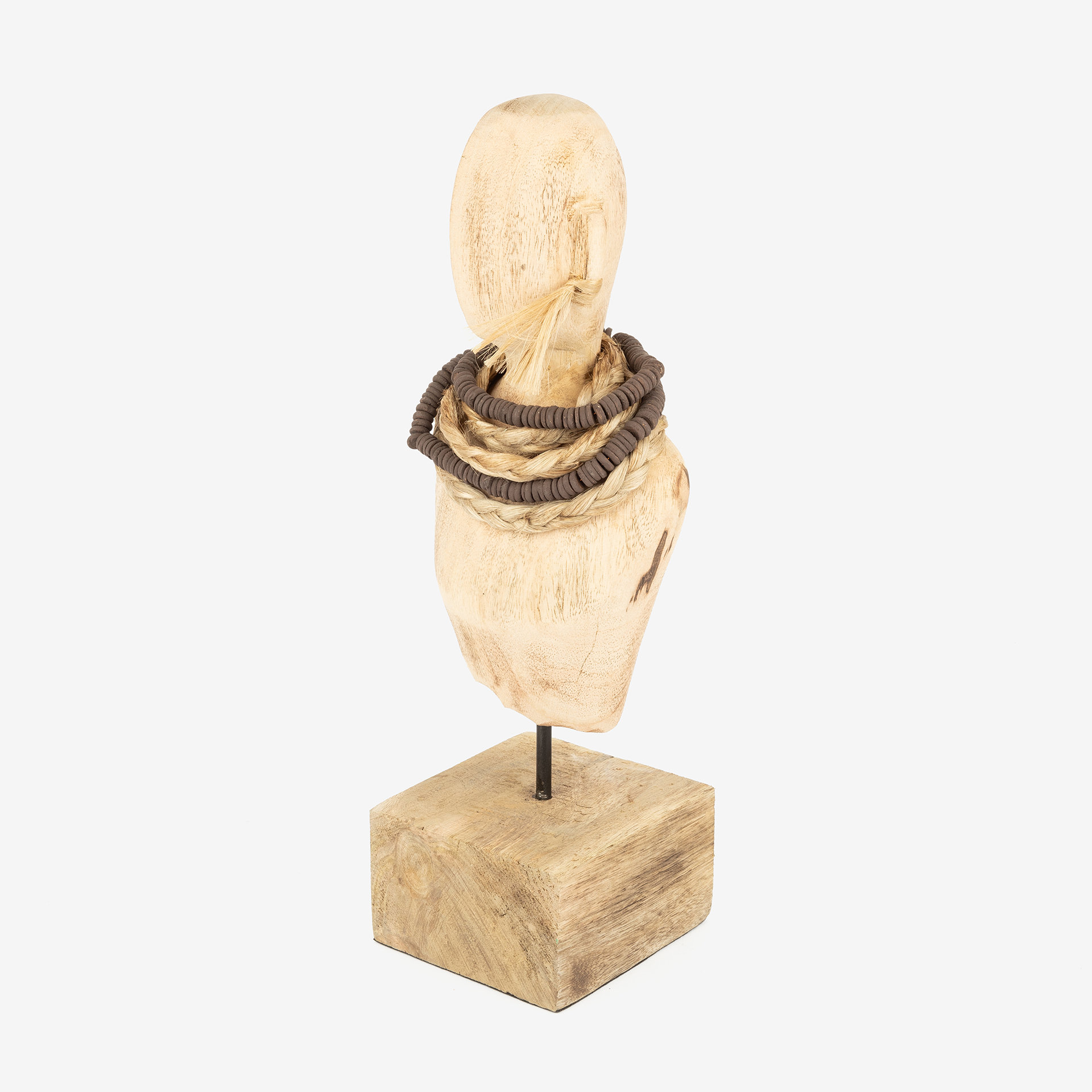 Figura decorativa de madera de mango busto Lady 44cm