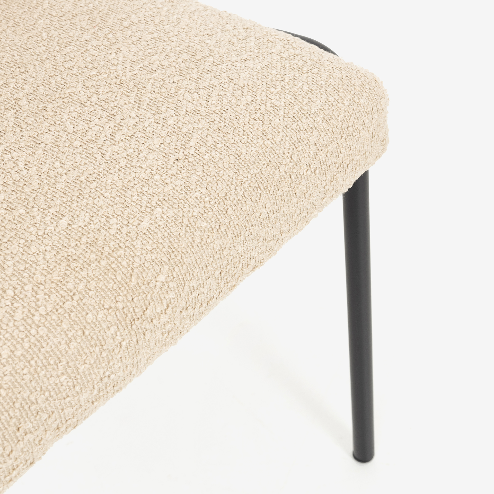 Silla de comedor borreguito beige Mina 49x60x91cm