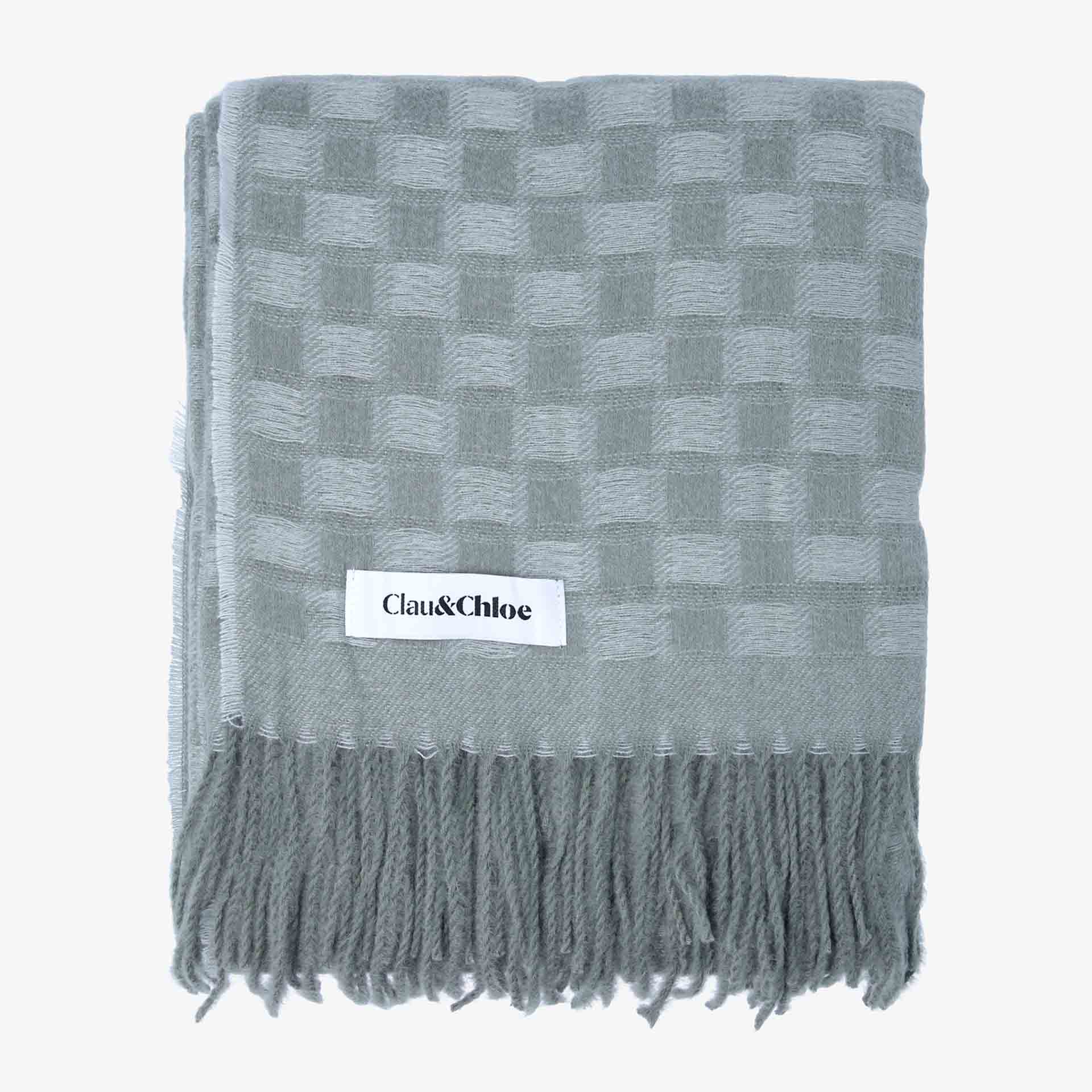 Manta efecto cashmere verde Tessal 130x150cm Clau&Chloe