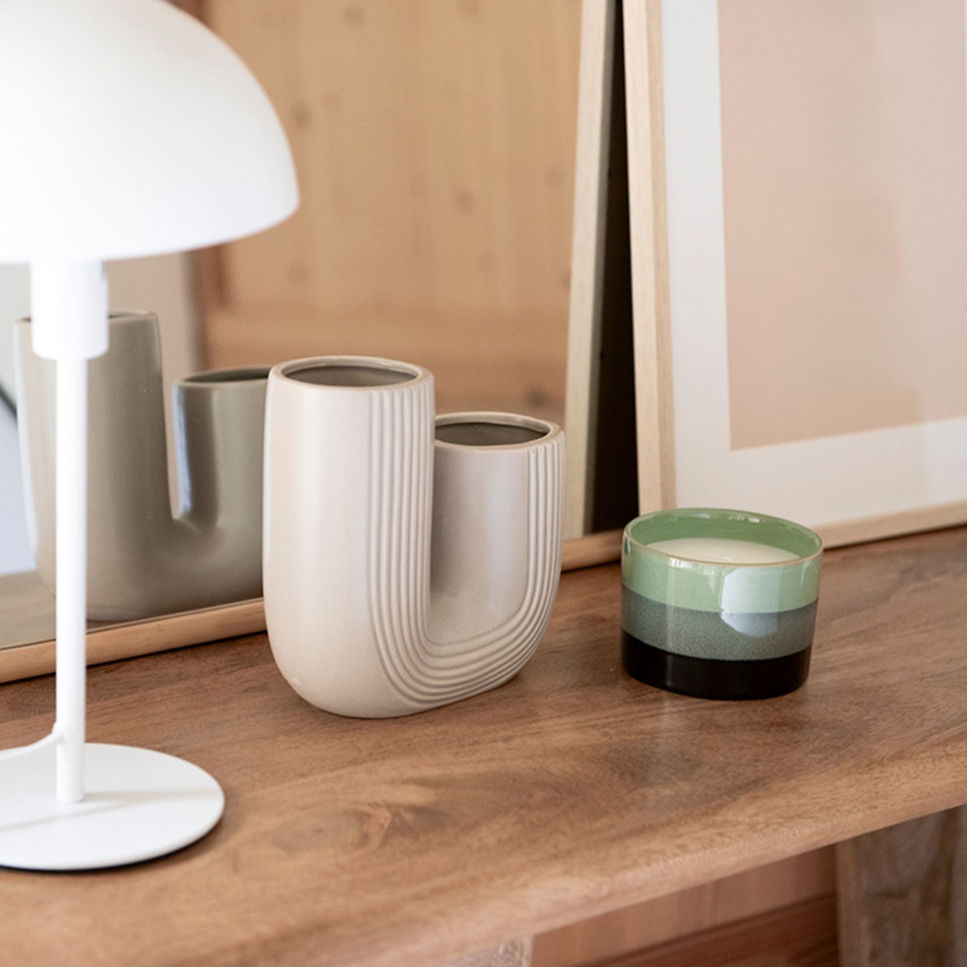 Jarrón cerámica blanca Daira 16cm