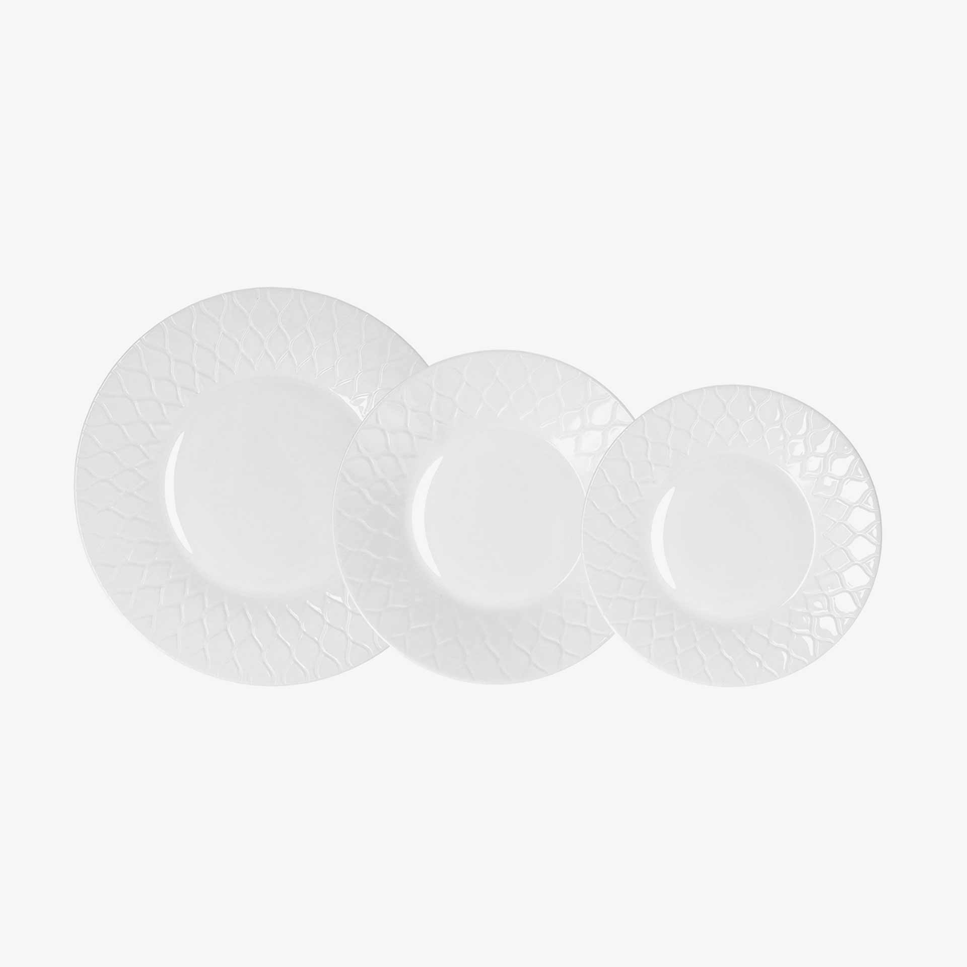 Vajilla de 12 piezas de vidrio opal Amario