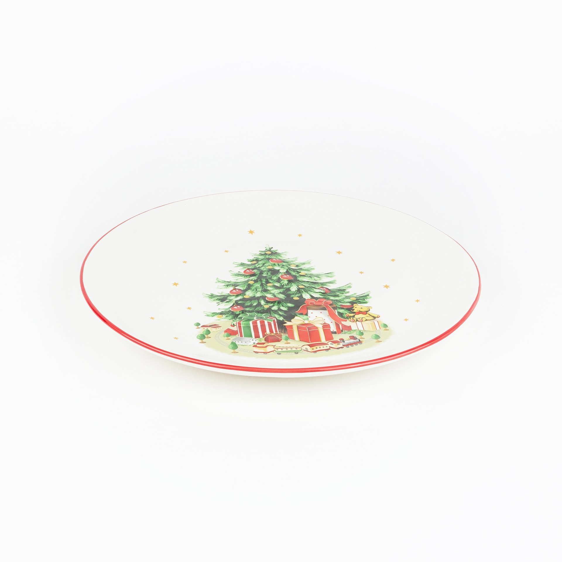 Plato de cer&aacute;mica con &aacute;rbol Navidad &Oslash;30cm