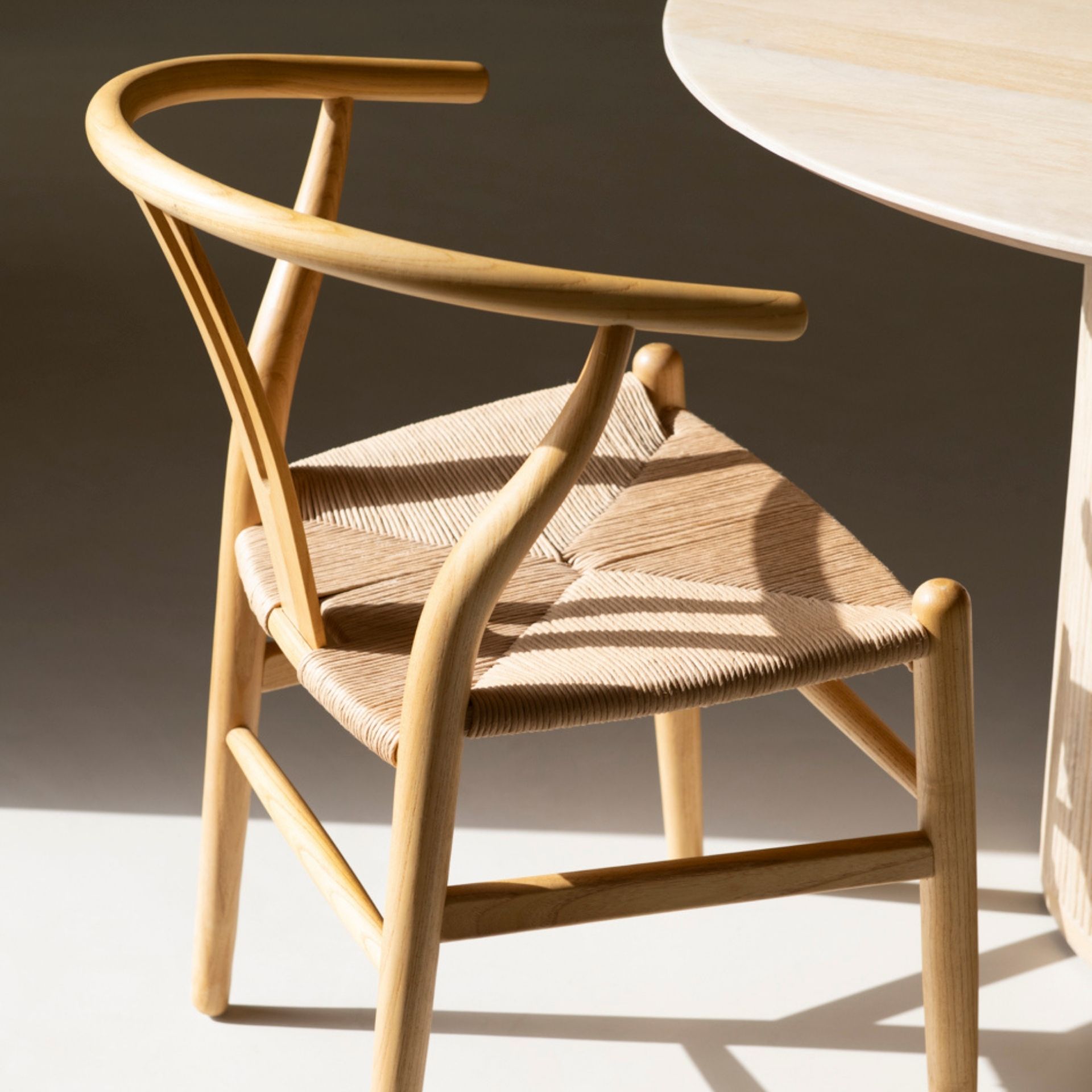 Silla de comedor de madera natural Irma 49x42x78cm Clau&Chloe