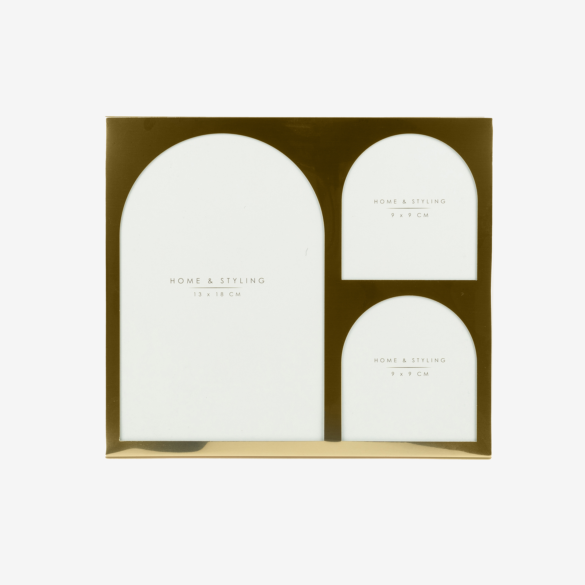 Marco de fotos de metal dorado D'or 13x18cm y 9x9cm