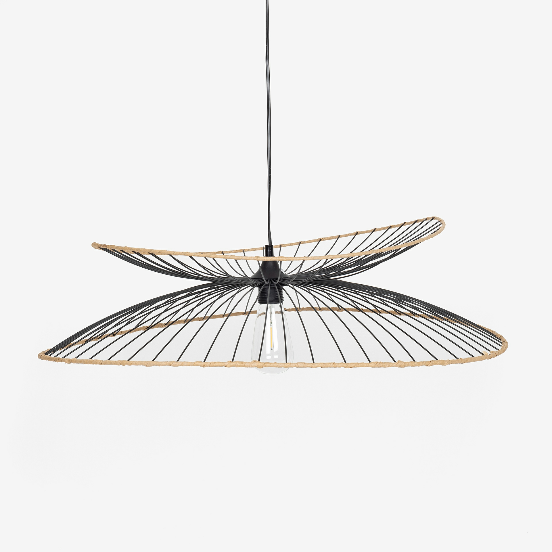 Lámpara de techo de metal negro Selma Ø70cm