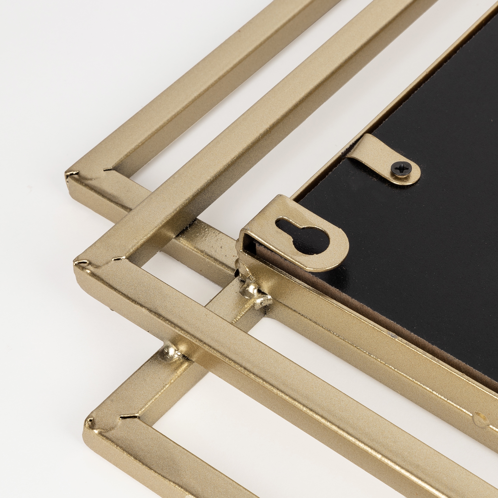 Espejo de pared rectangular de metal dorado Dulce 54x74cm