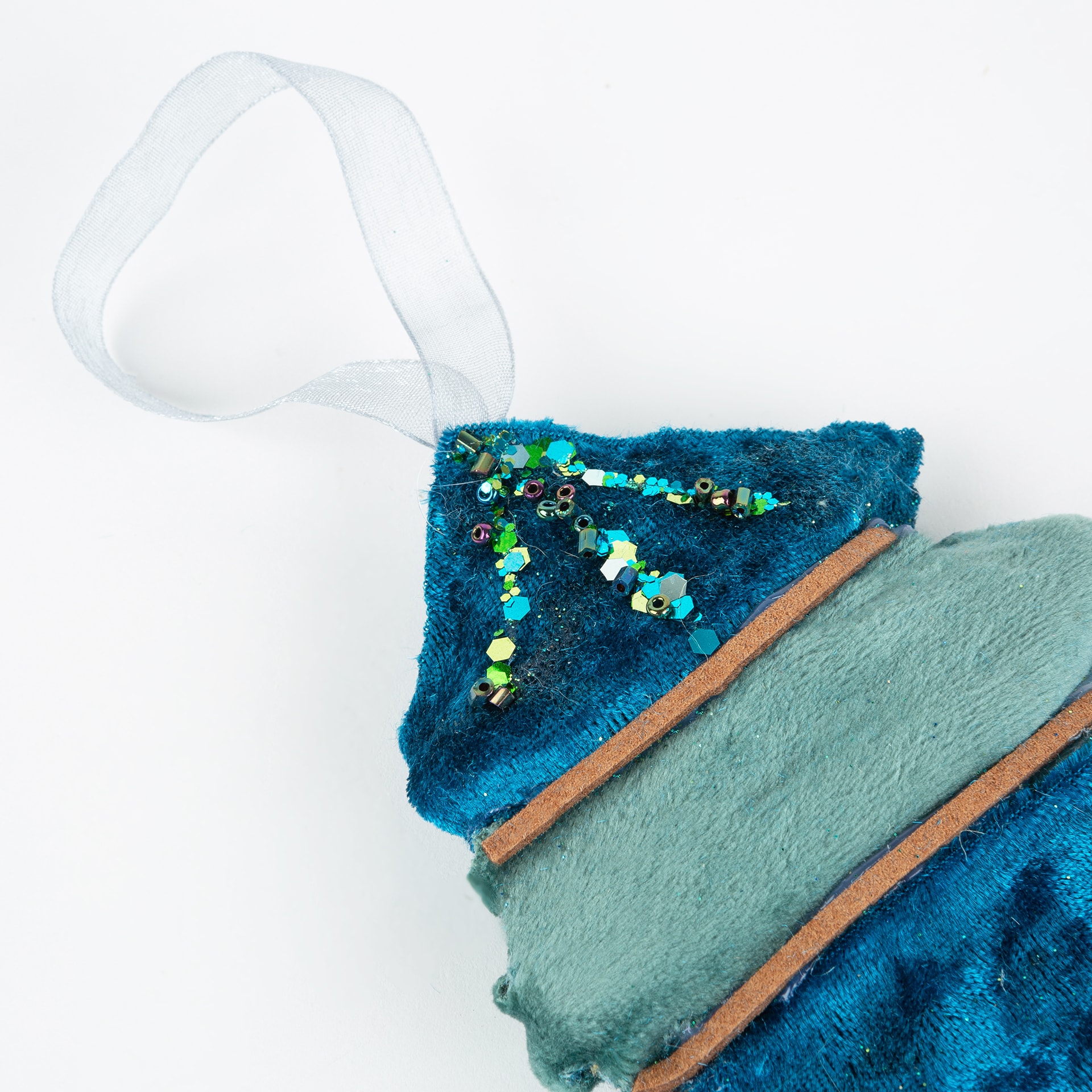 Adorno colgante de terciopelo Árbol 11cm