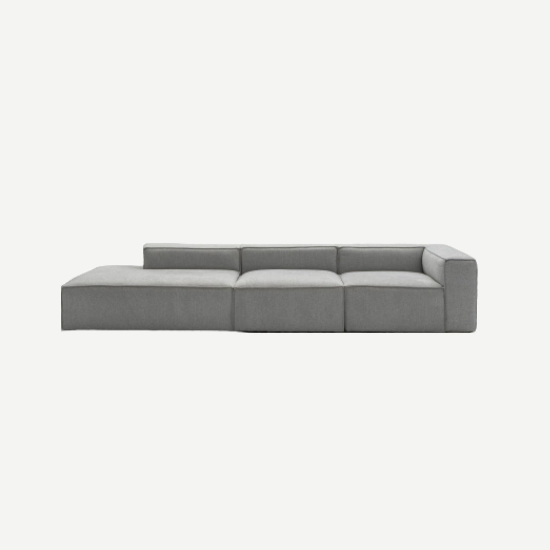 Sofá modular con chaise longue gris Arlo 350x170cm Clau&Chloe