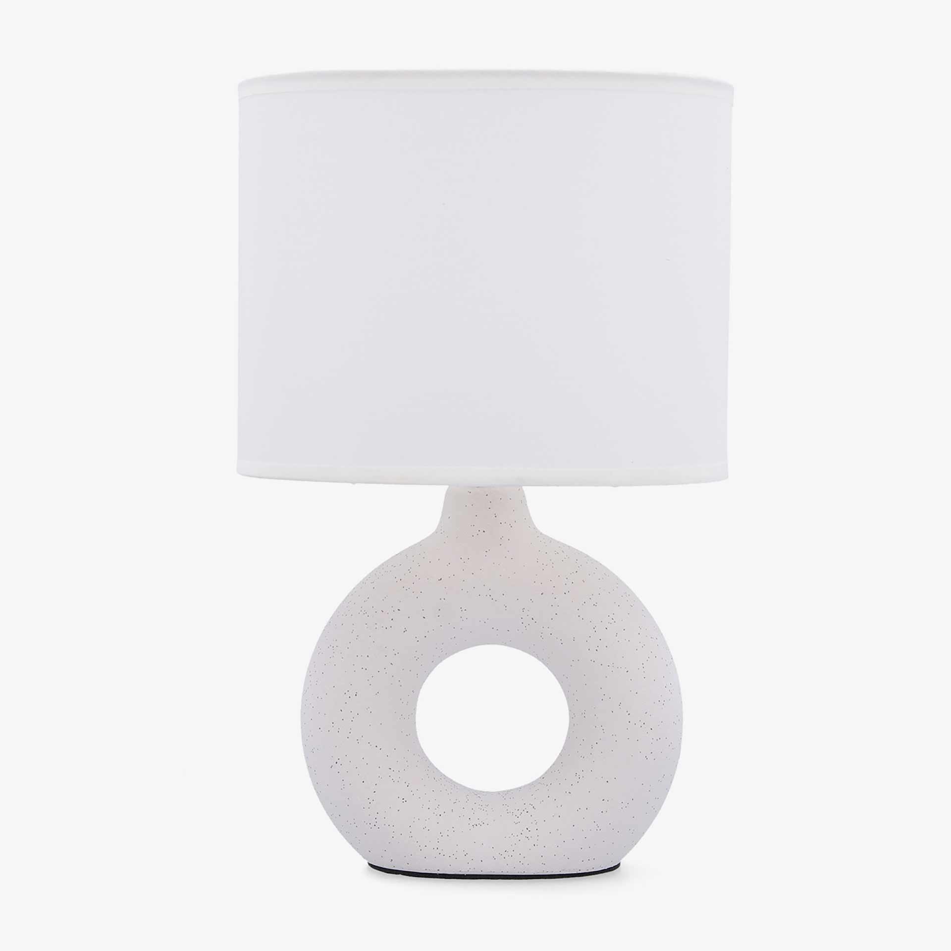 Lampara de mesa de cer&aacute;mica blanca Nora 