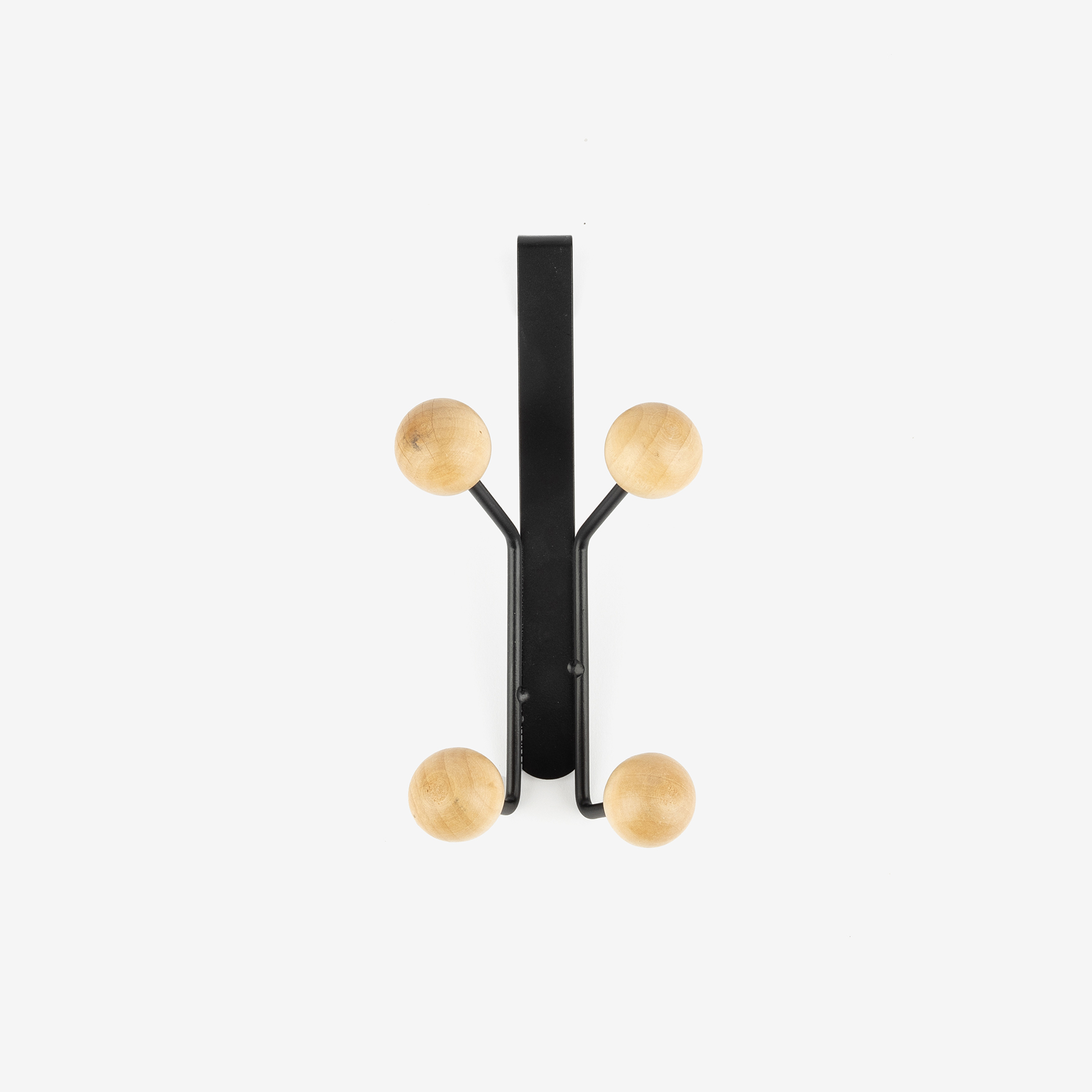 Perchero de puerta negro Noah 12x10x19cm