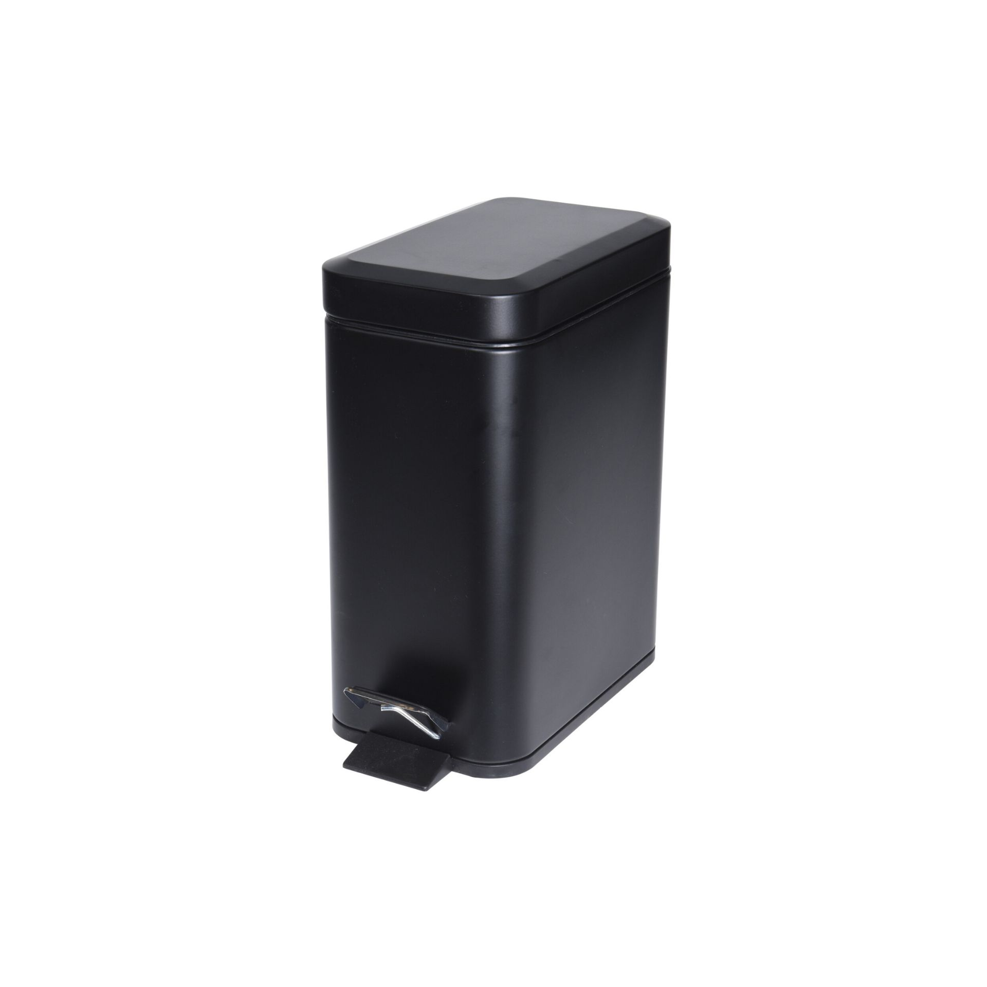 Cubo baño con pedal de metal negro 5L