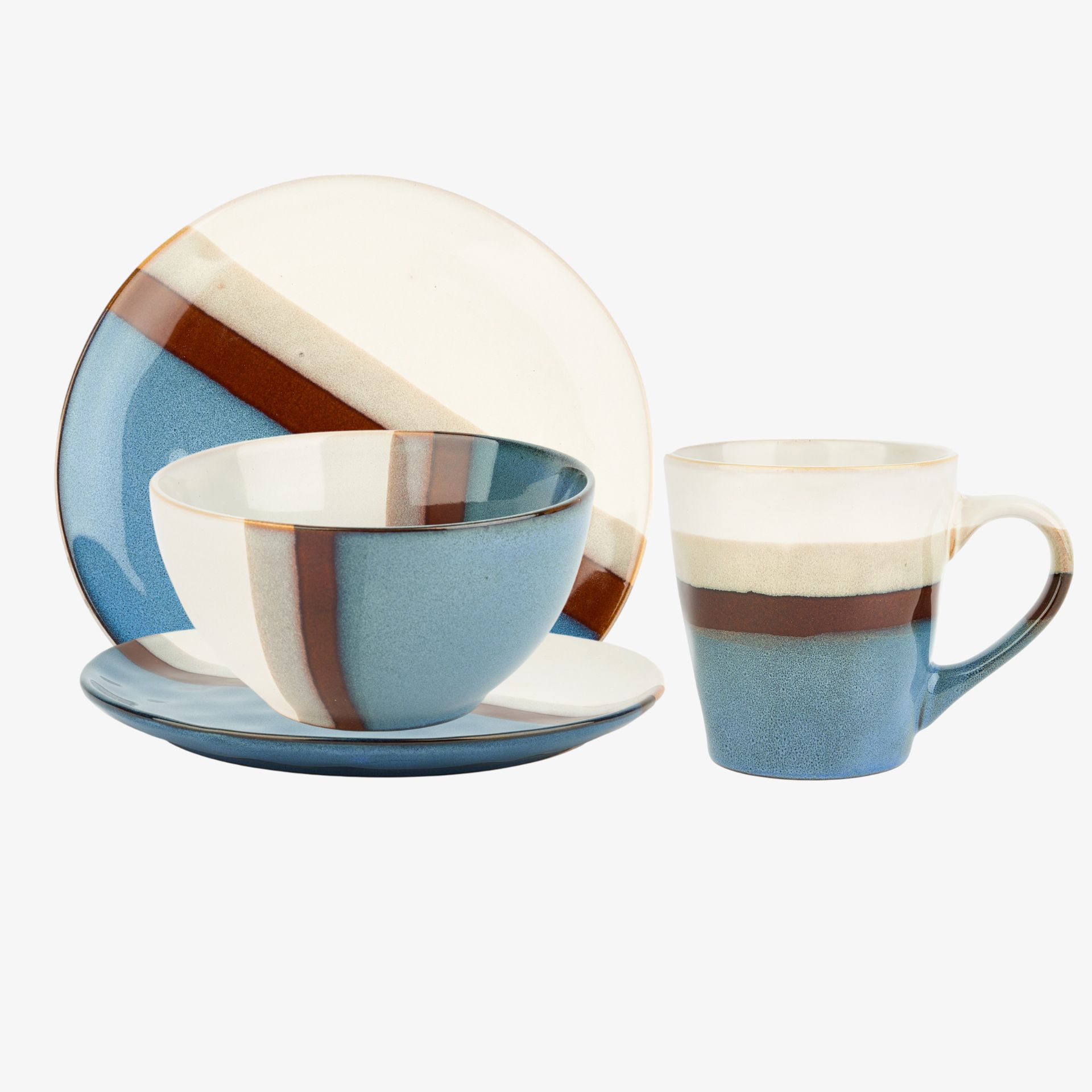 Vajilla de cerámica azul Sotres