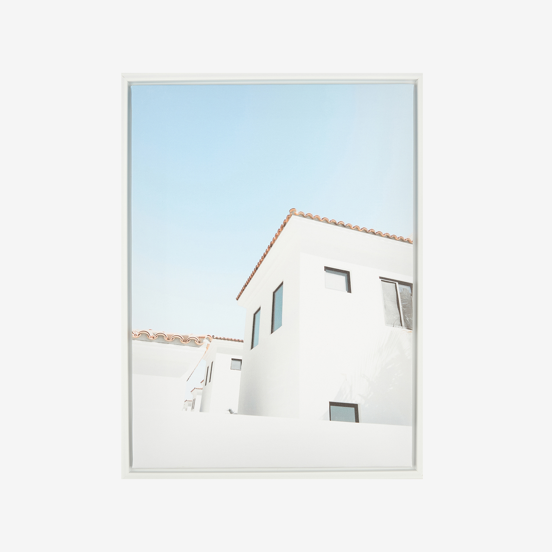 Cuadro con marco y cristal White Town 30x40cm