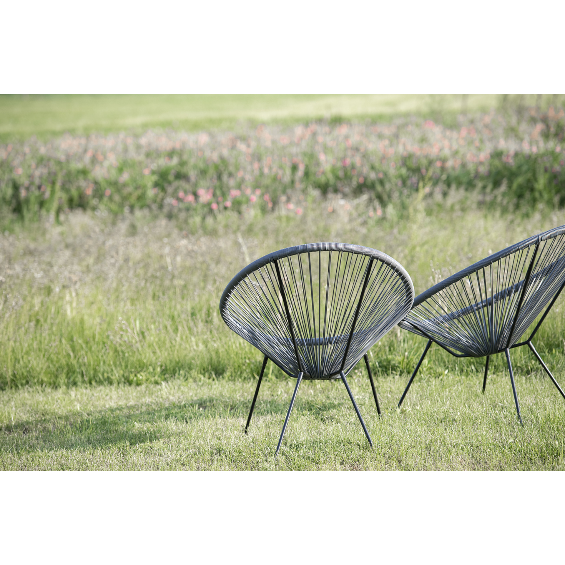 Silla de exterior gris de acero Acapulco 56x72x88cm