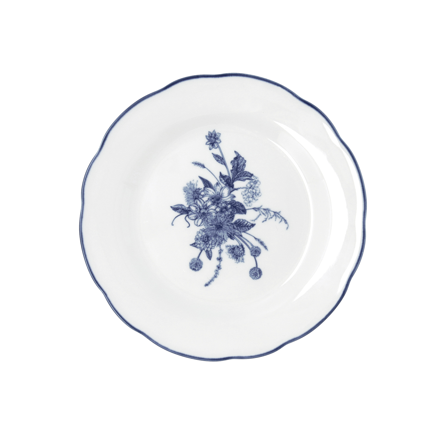 Plato de postre azul de porcelana Charlotte &Oslash;19cm