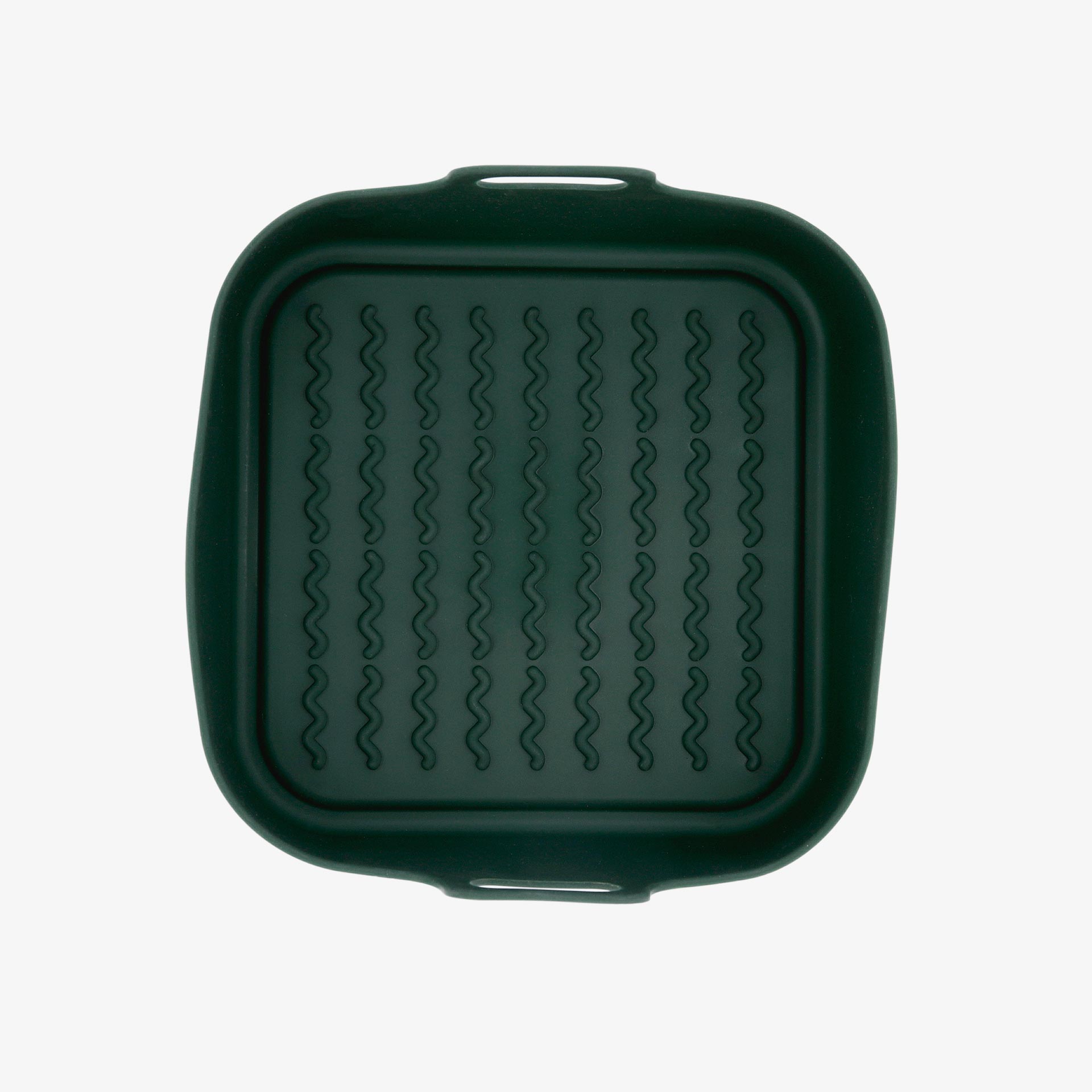 Cesta cuadrada de airfryer verde de silicona Terrae 19cm 