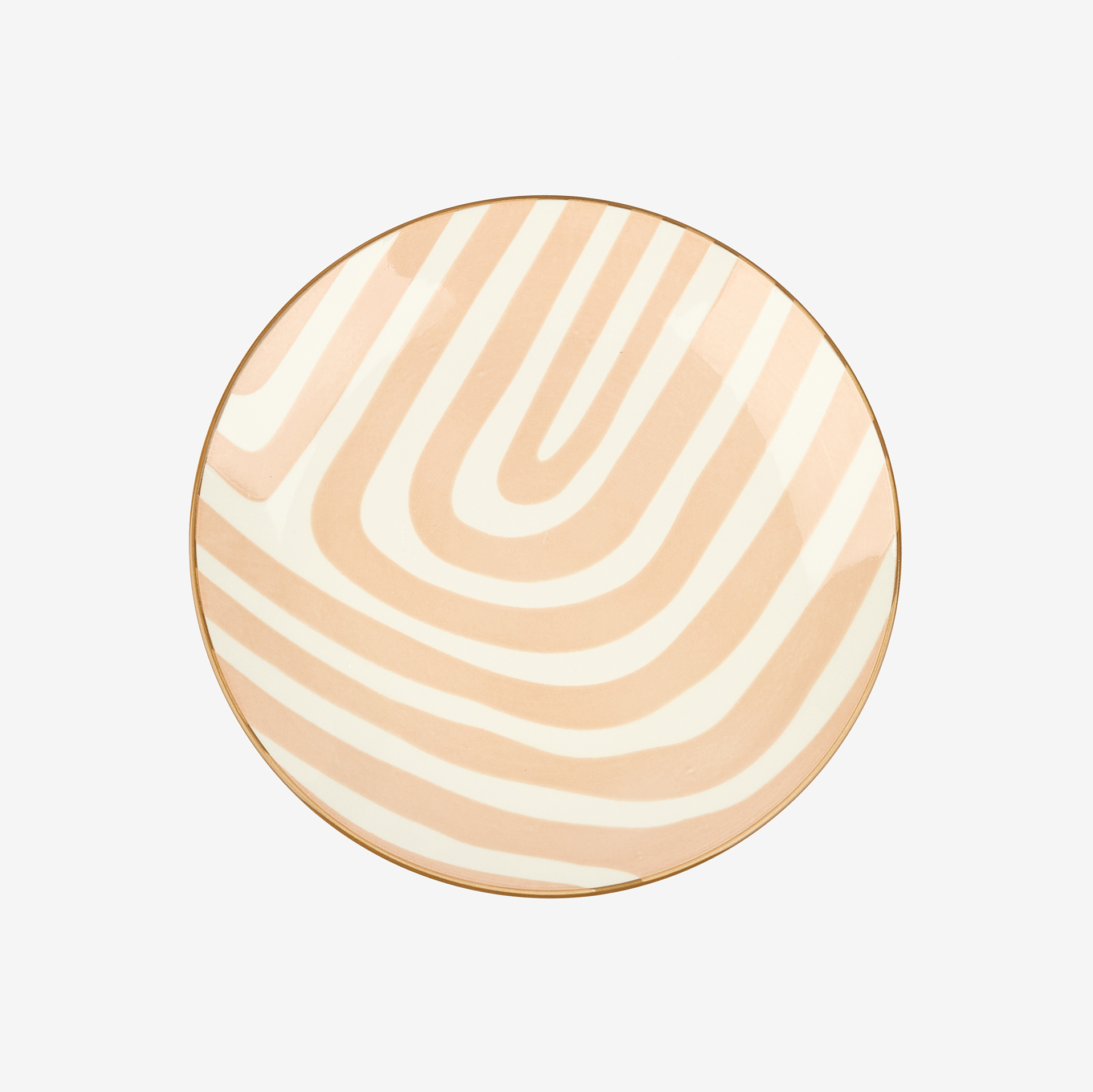 Vajilla de porcelana de 18 piezas estampado beige Aberin