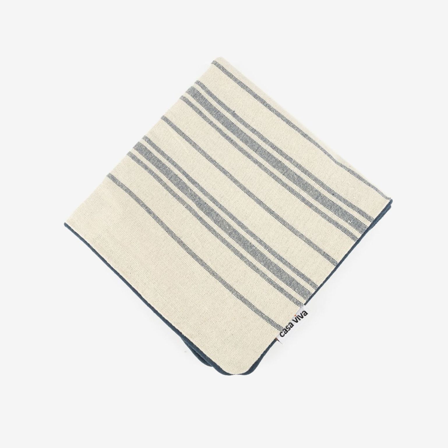 Funda de cojín de algodón con rayas azules Niza 45x45cm