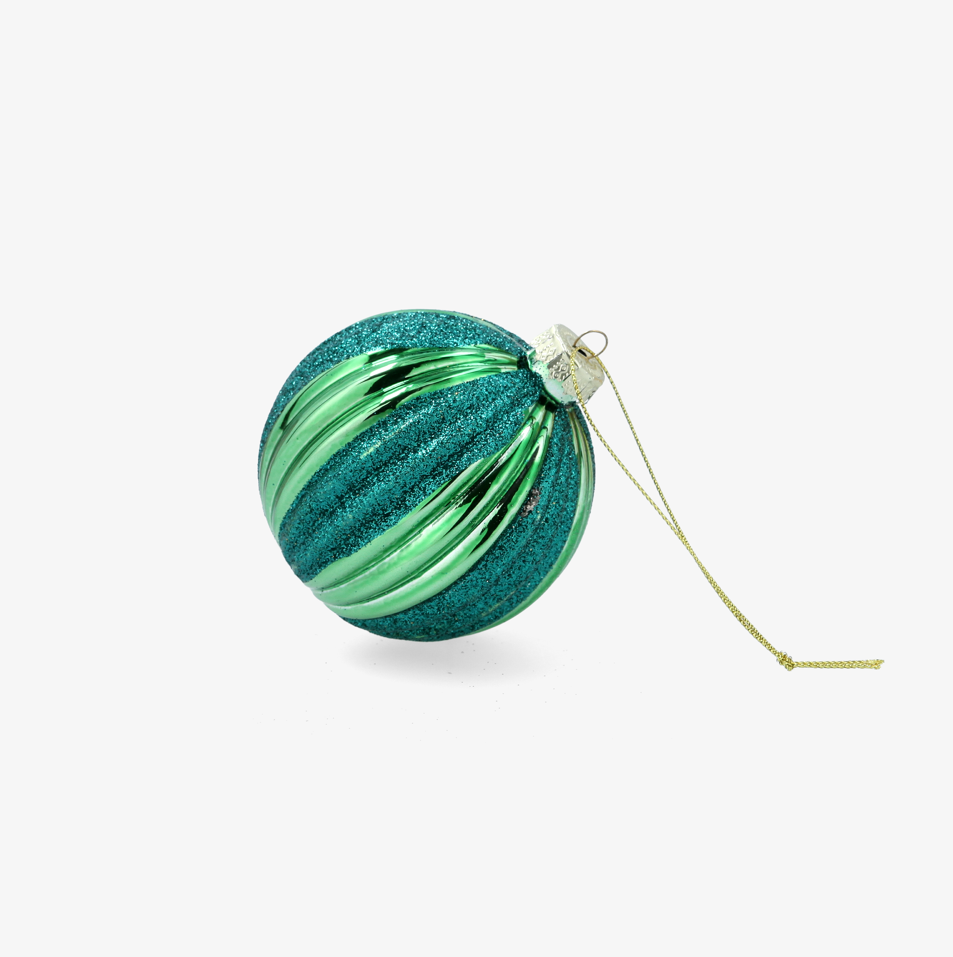 Bola de Navidad verde de cristal &Oslash;8cm