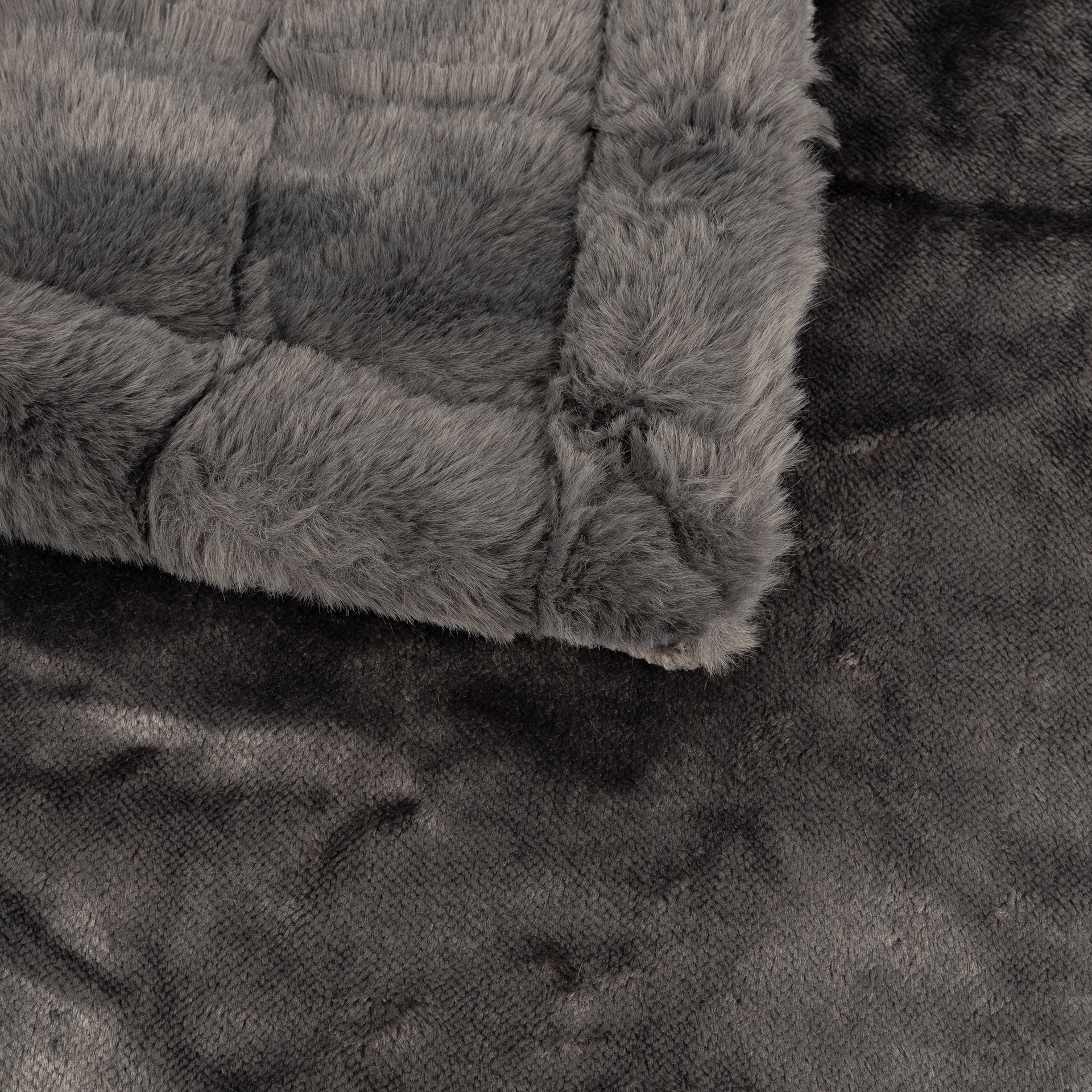 Manta de pelo suave gris Nuuk 130x150cm