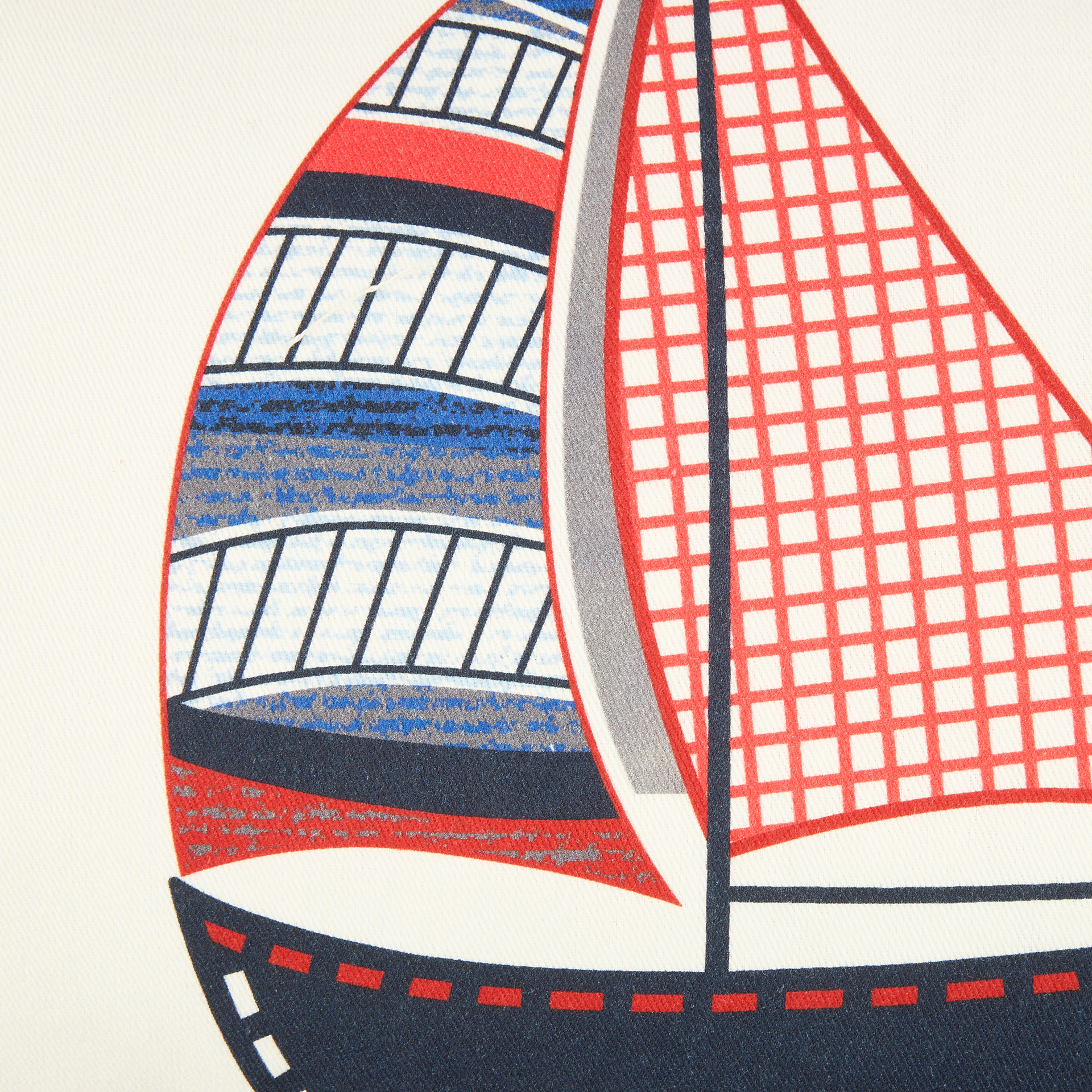 Funda de cojín de algodón Sailboat 45x30cm