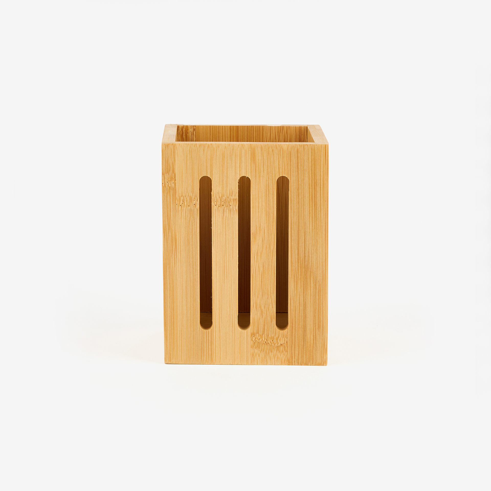 Portautensilios de cocina de bamb&uacute; 10x10x14cm