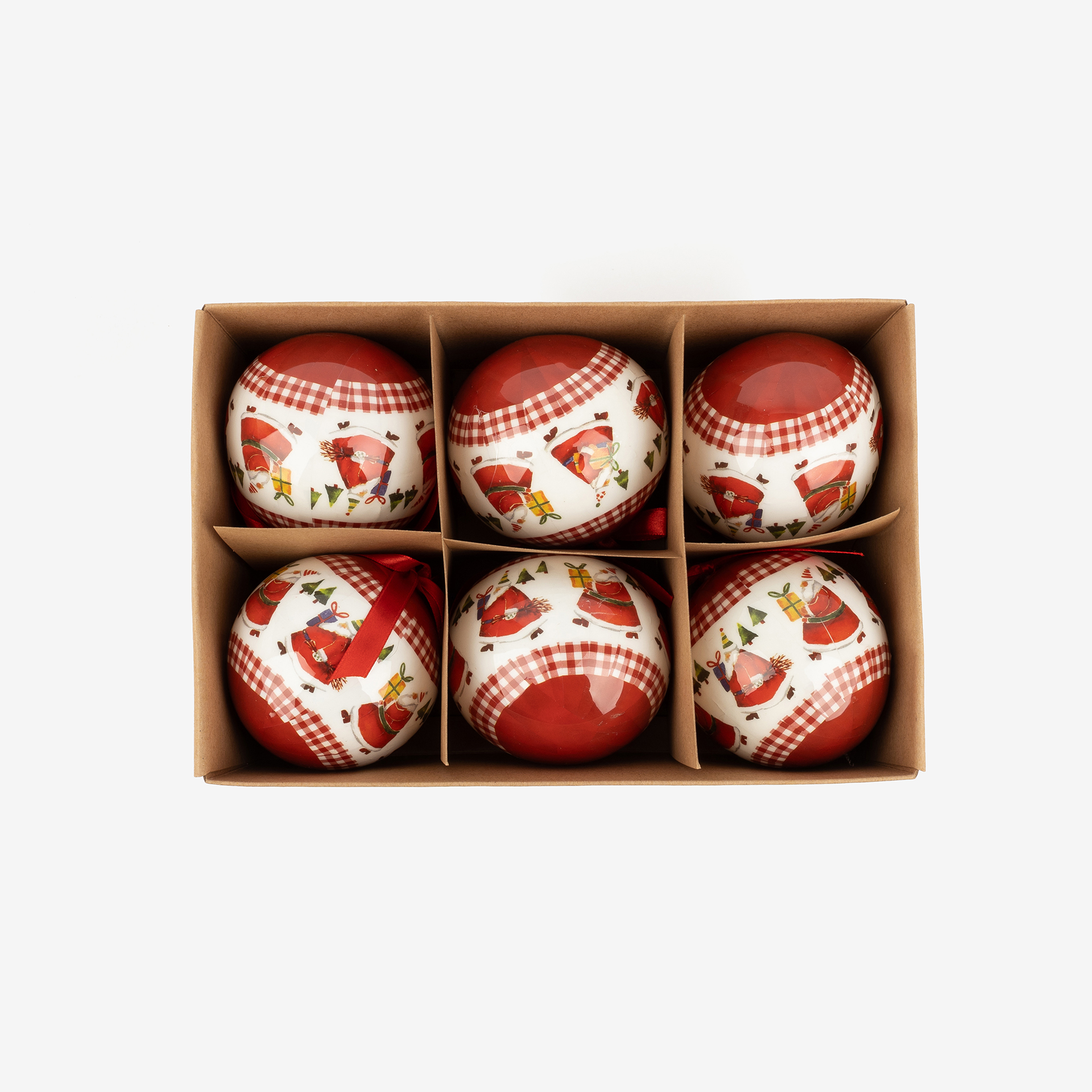 Set de 6 bolas decorativas rojas &Oslash;7,5cm