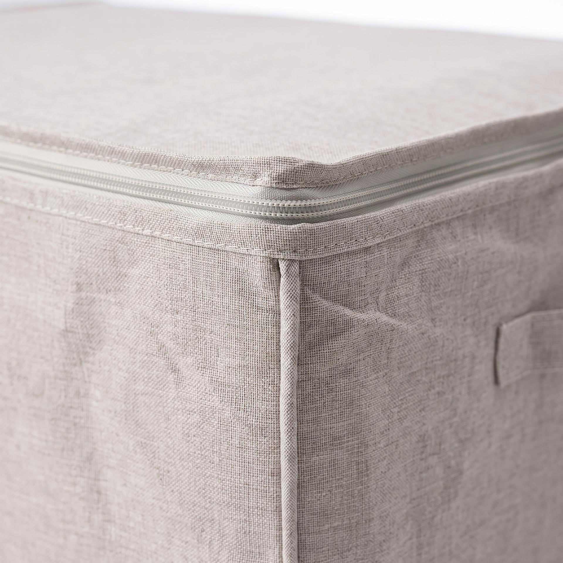 Caja de almacenaje con tapa de textil blanco Nube 60x45x30cm
