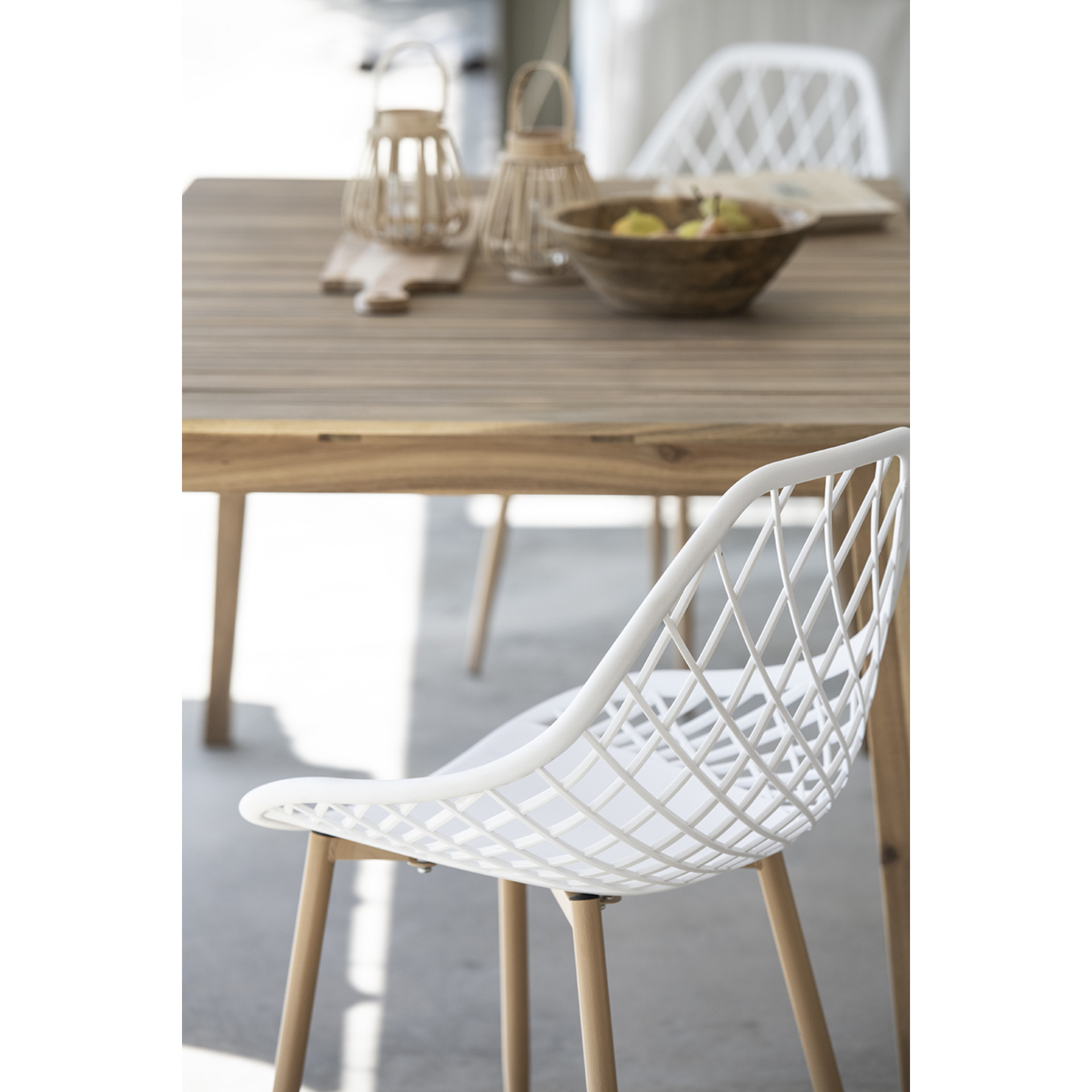 Silla de de comedor blanca Cascais 48x54x82 cm
