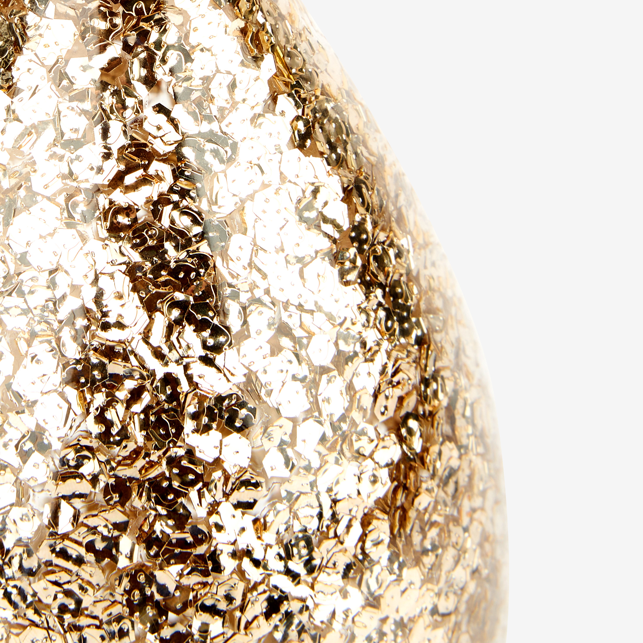 Bola decorativa de cristal purpurina dorada L&aacute;grima