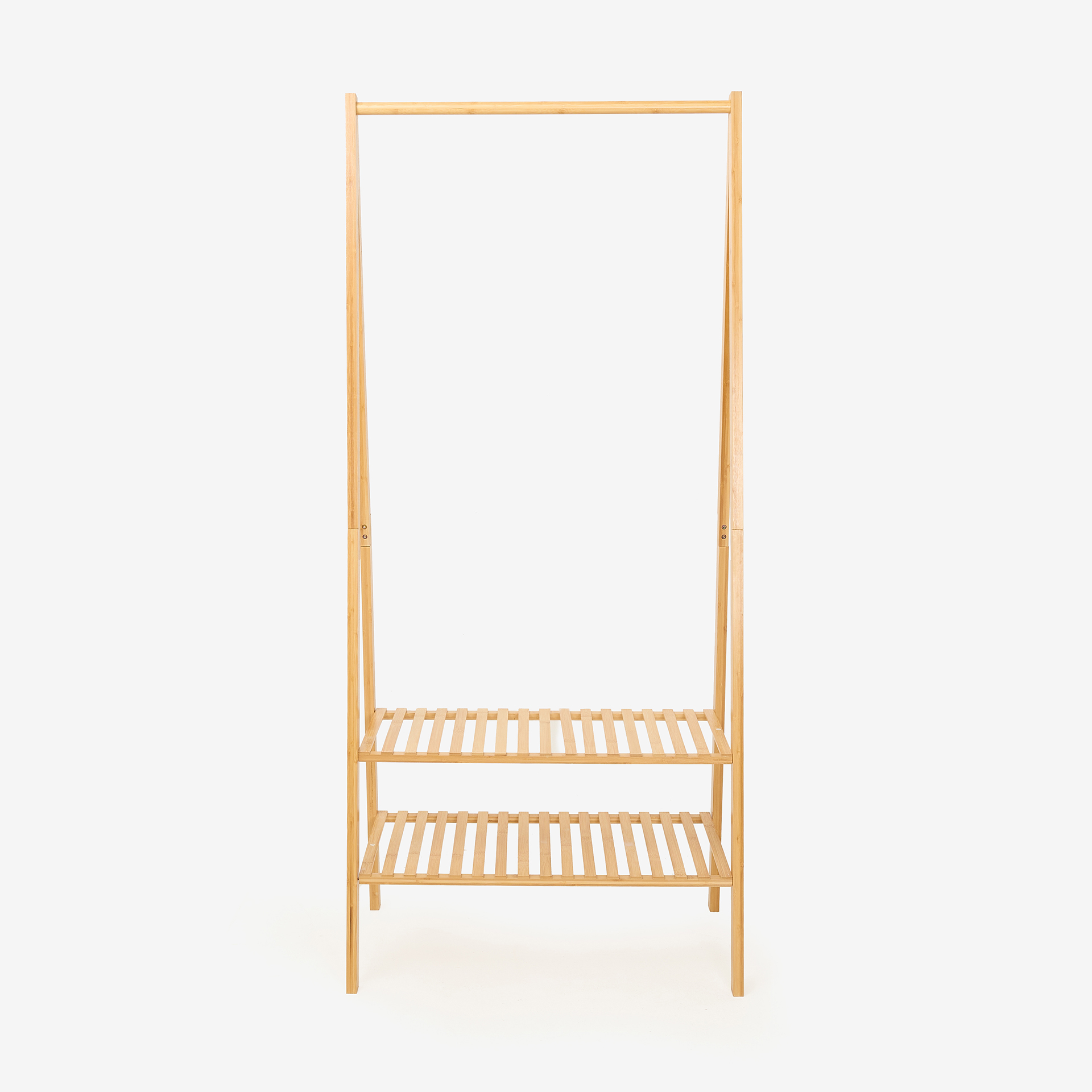 Perchero con estantes bamb&uacute; Isia 75x45x170cm
