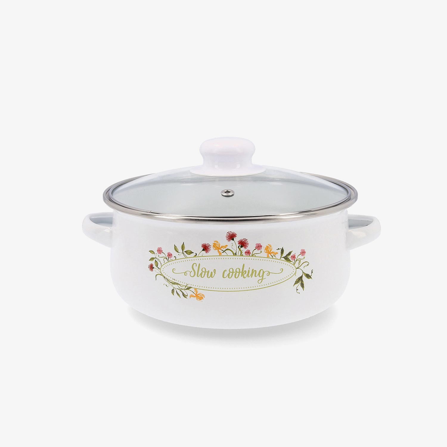 Cacerola blanca de acero esmaltado Slow &Oslash;20cm