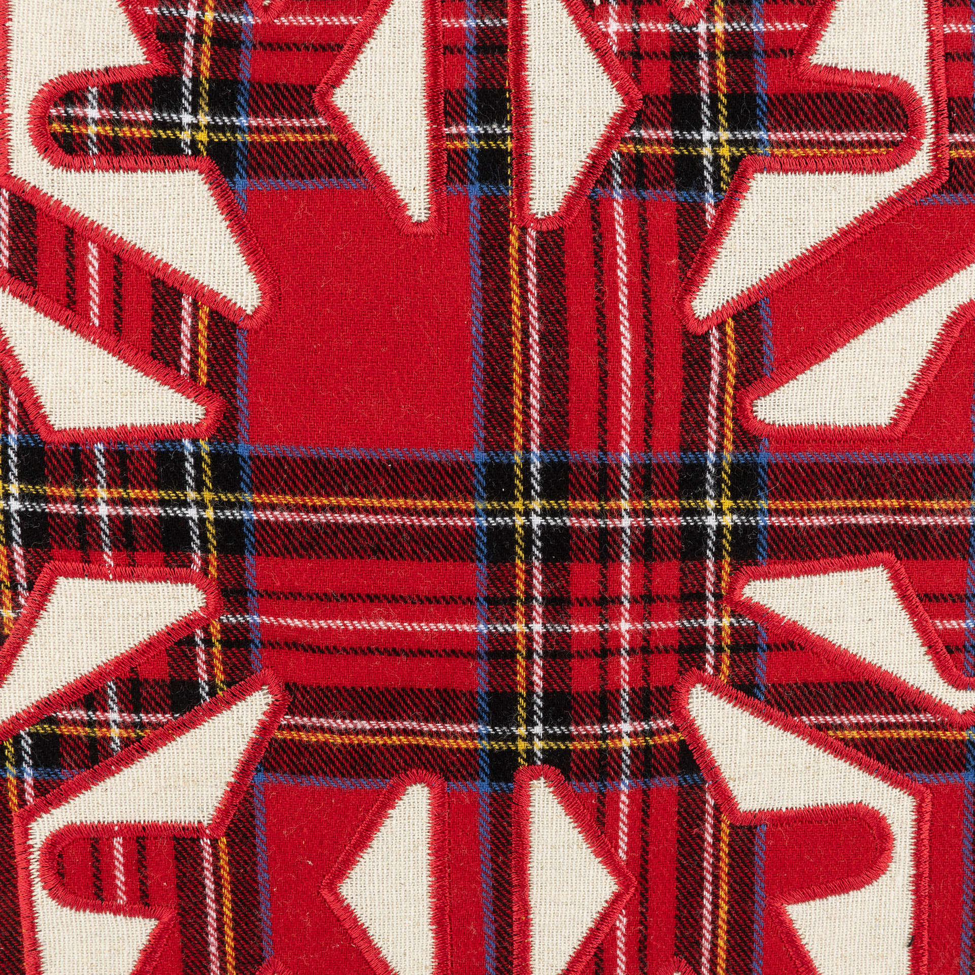 Funda de cojín tartán copo de nieve 45x45cm