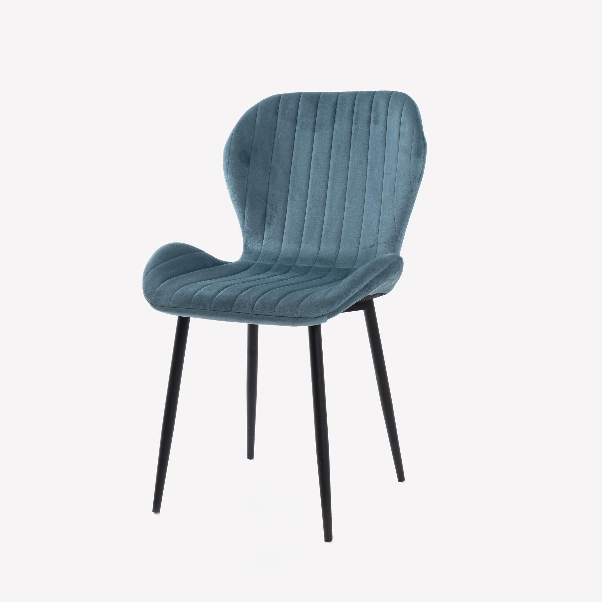 Silla de comedor de terciopelo azul Lydia 54x50x86cm Clau&Chloe