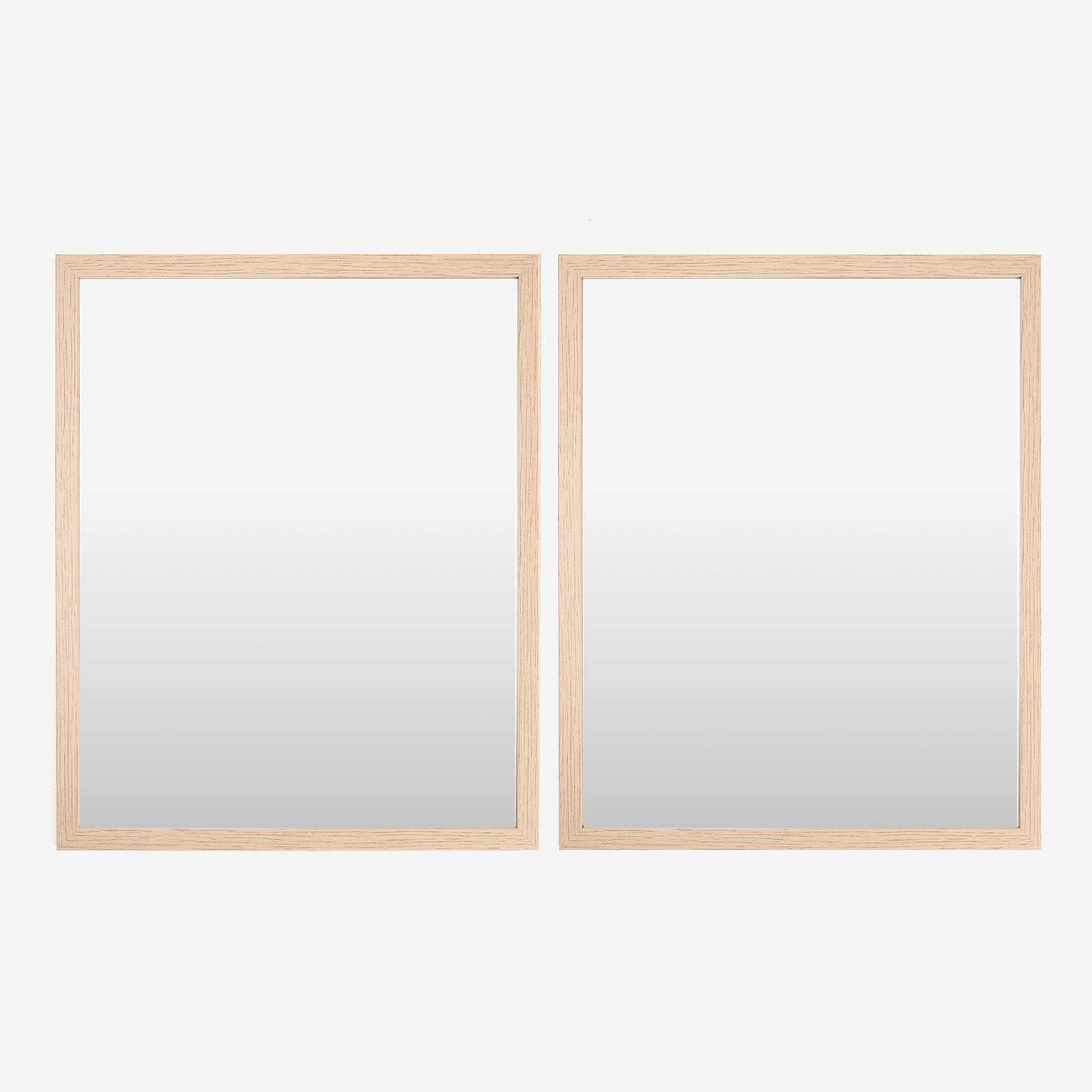 Set de 2 espejos de pared rectangulares de madera Belto 40x50cm