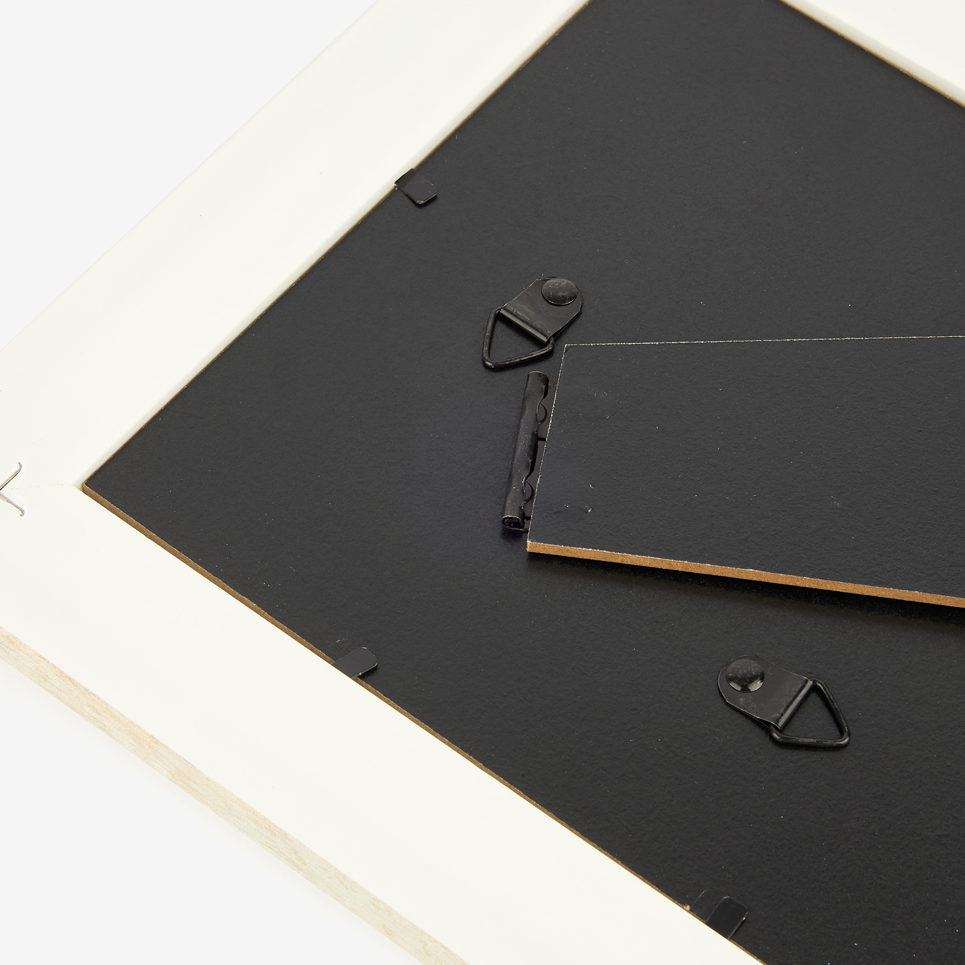 Marco de fotos de madera MDF decapada blanco Maren 10x15cm