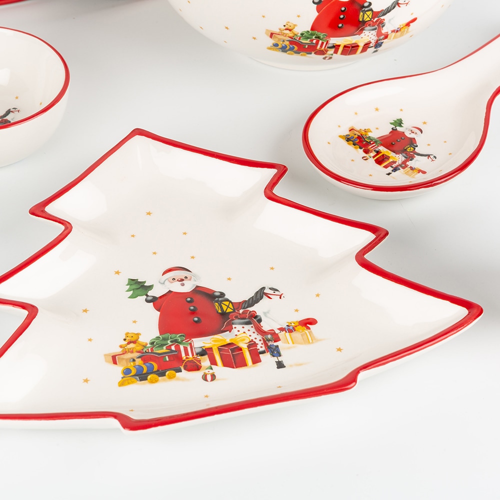 Bol de cerámica estrella Santa Claus 18cm