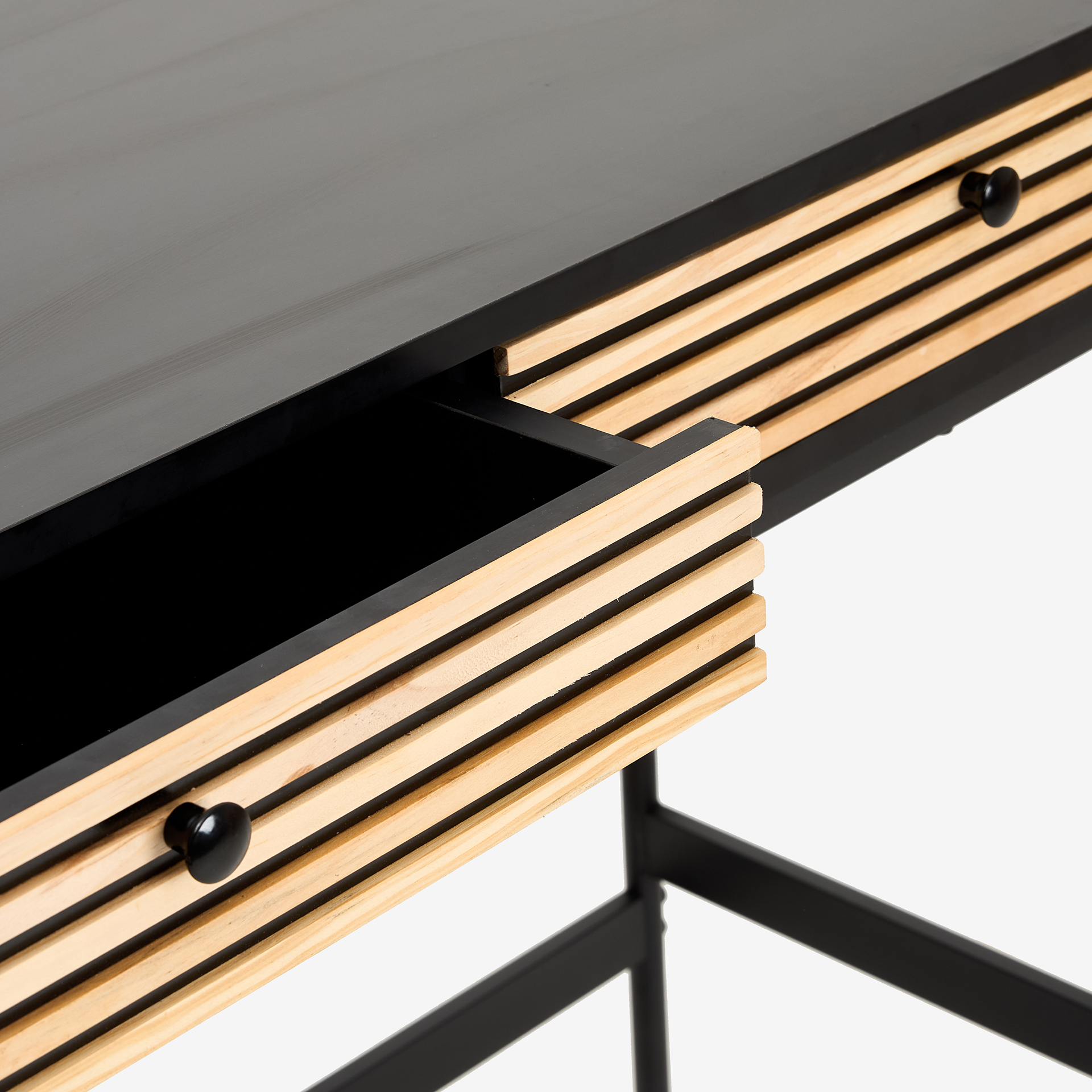 Escritorio de madera MDF y metal Bika 100x40x80cm