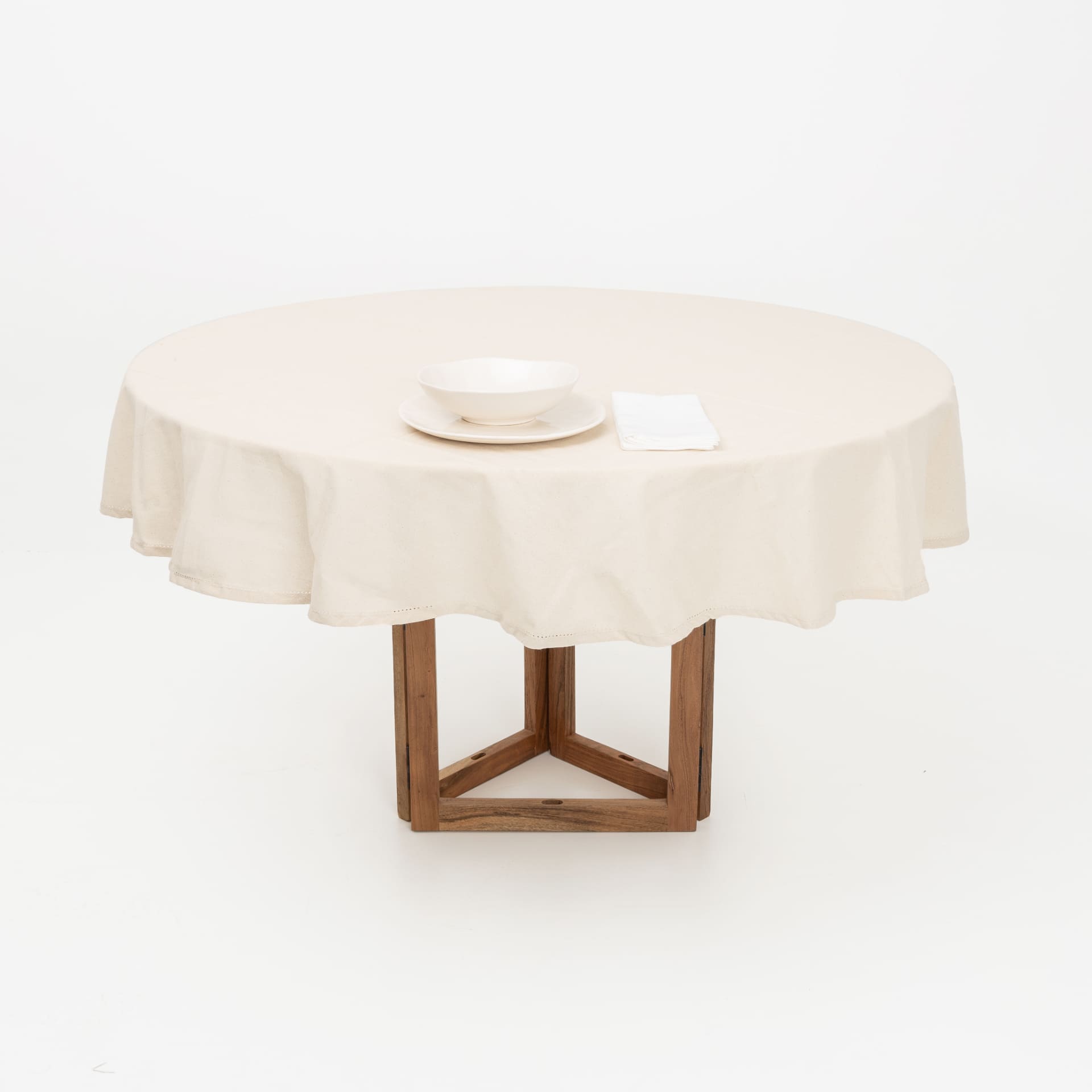 Mantel de algod&oacute;n natural Vainica &Oslash;160cm