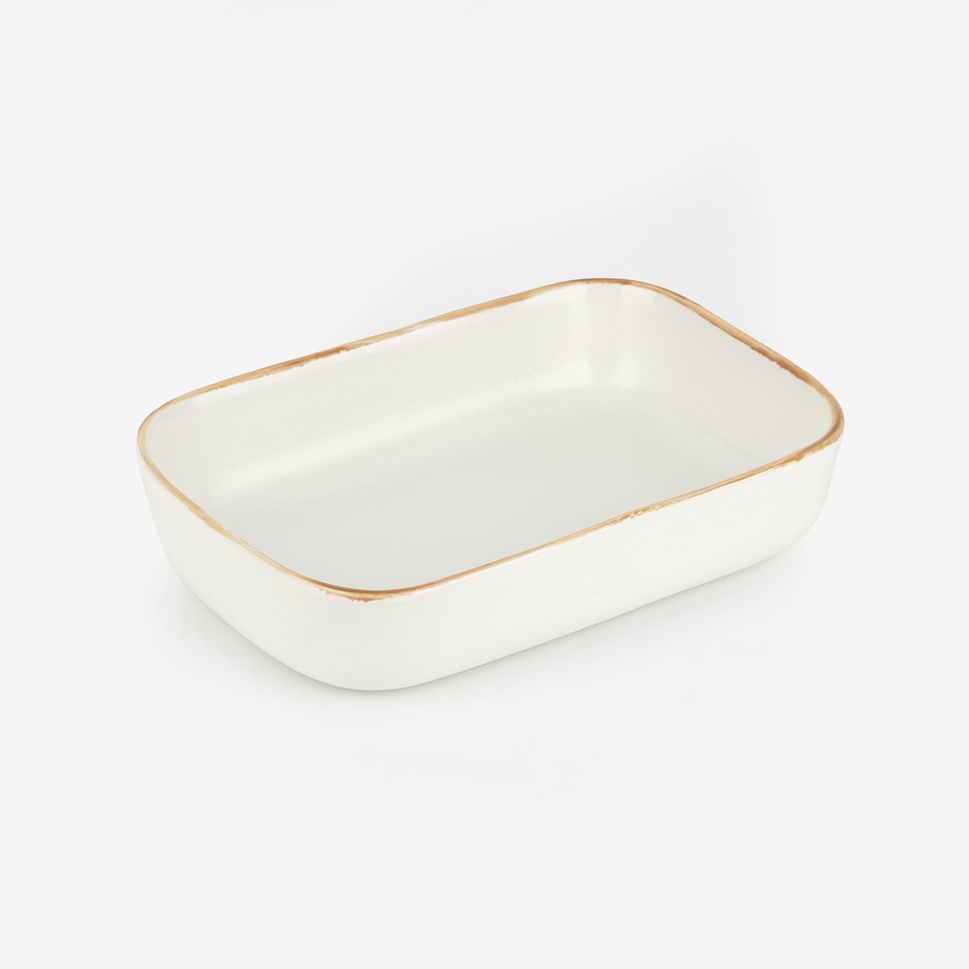 Fuente para horno de gres con ribete 22x15cm