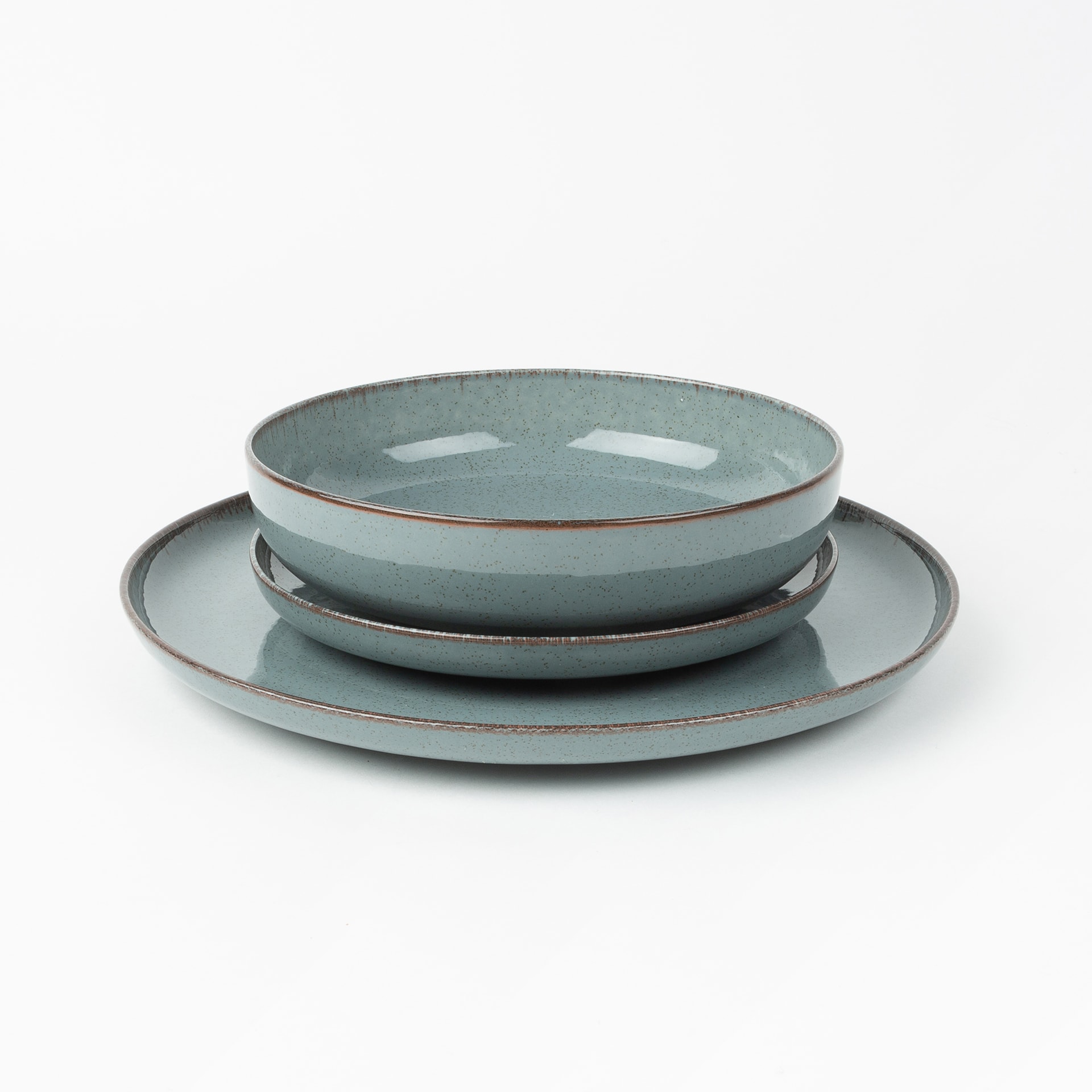 Vajilla de 12 piezas de porcelana azul Olite