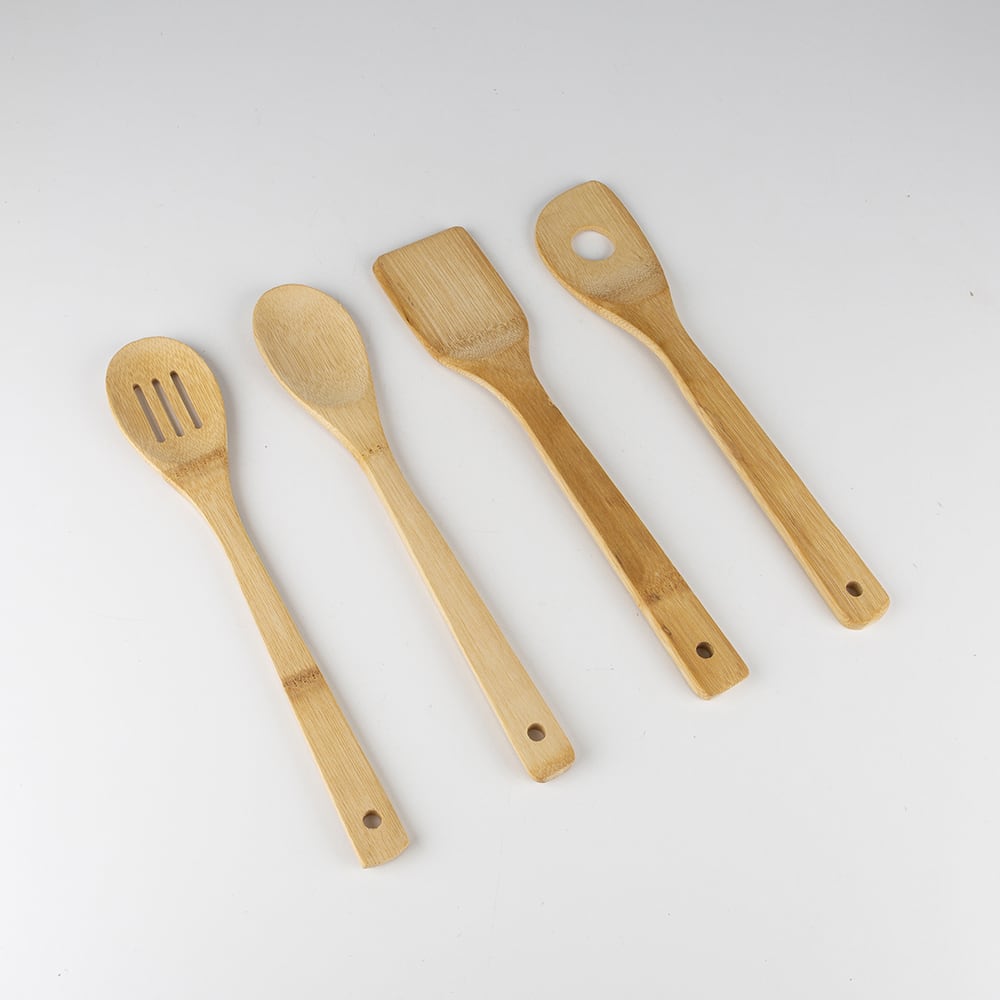 Set de 4 utensilios de cocina de bamb&uacute;