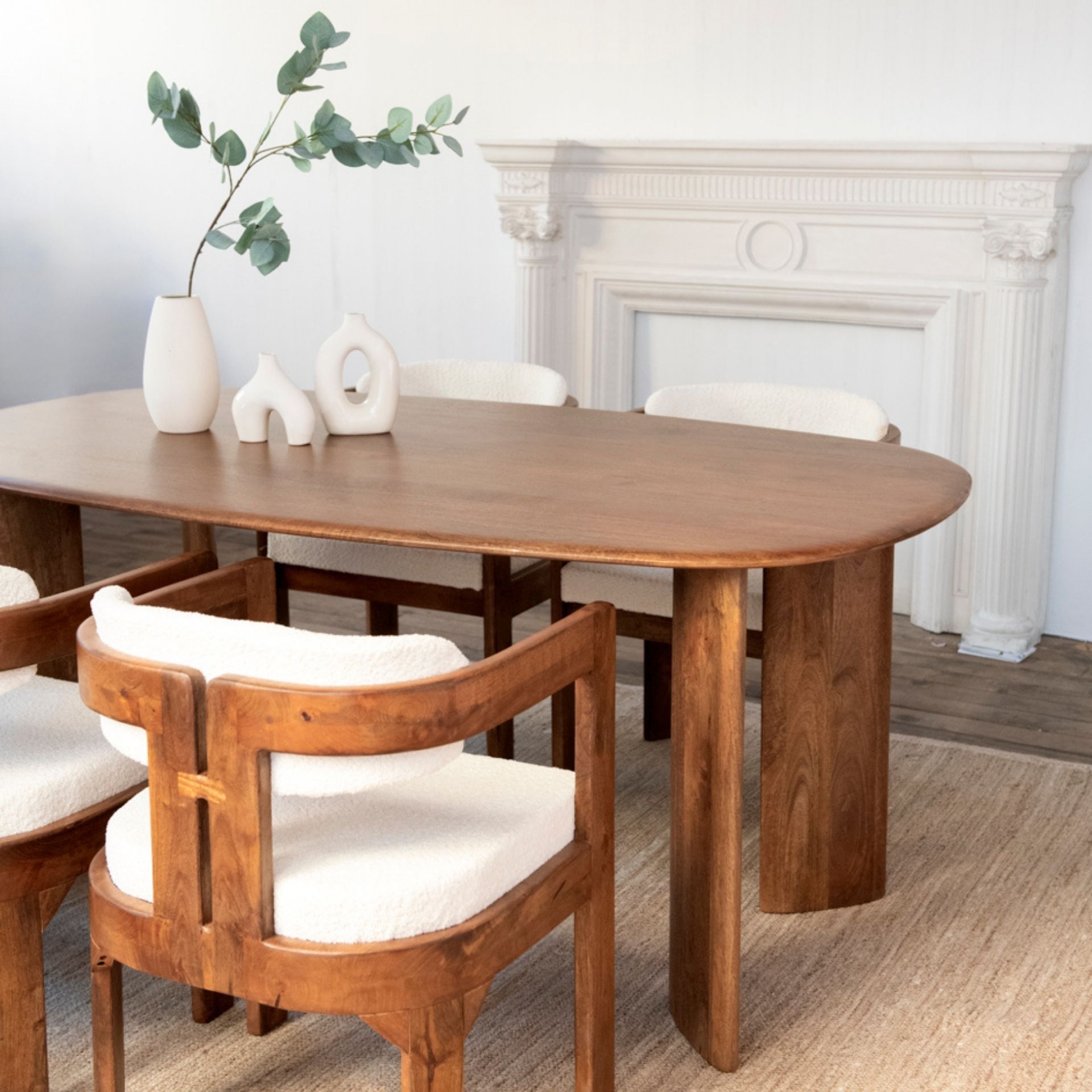 Mesa de comedor de madera de mango Brislava 180x100cm Clau&Chloe