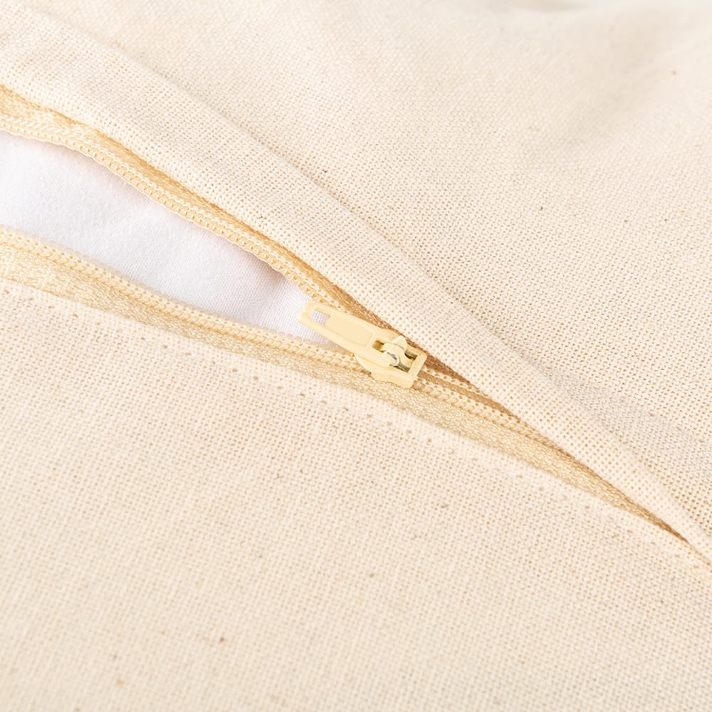 Funda de cojín gris y marfil de algodón 45x45cm