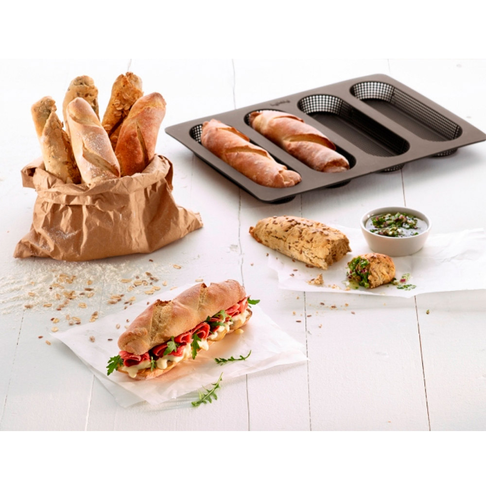 Kit pan casero: panera + esp&aacute;tula y molde mini baguette - L&eacute;ku&eacute;