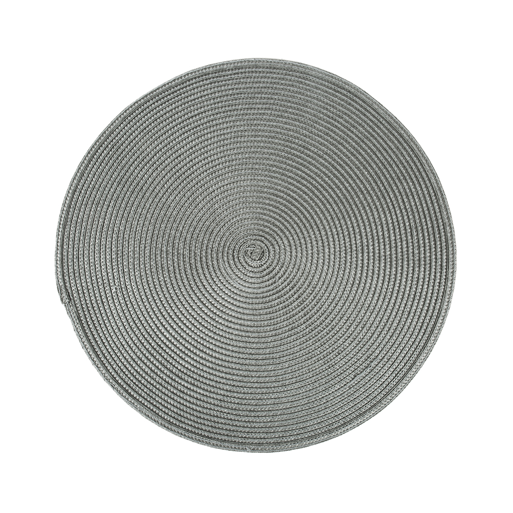 Mantel individual de polipropileno redondo gris Oier 38cm