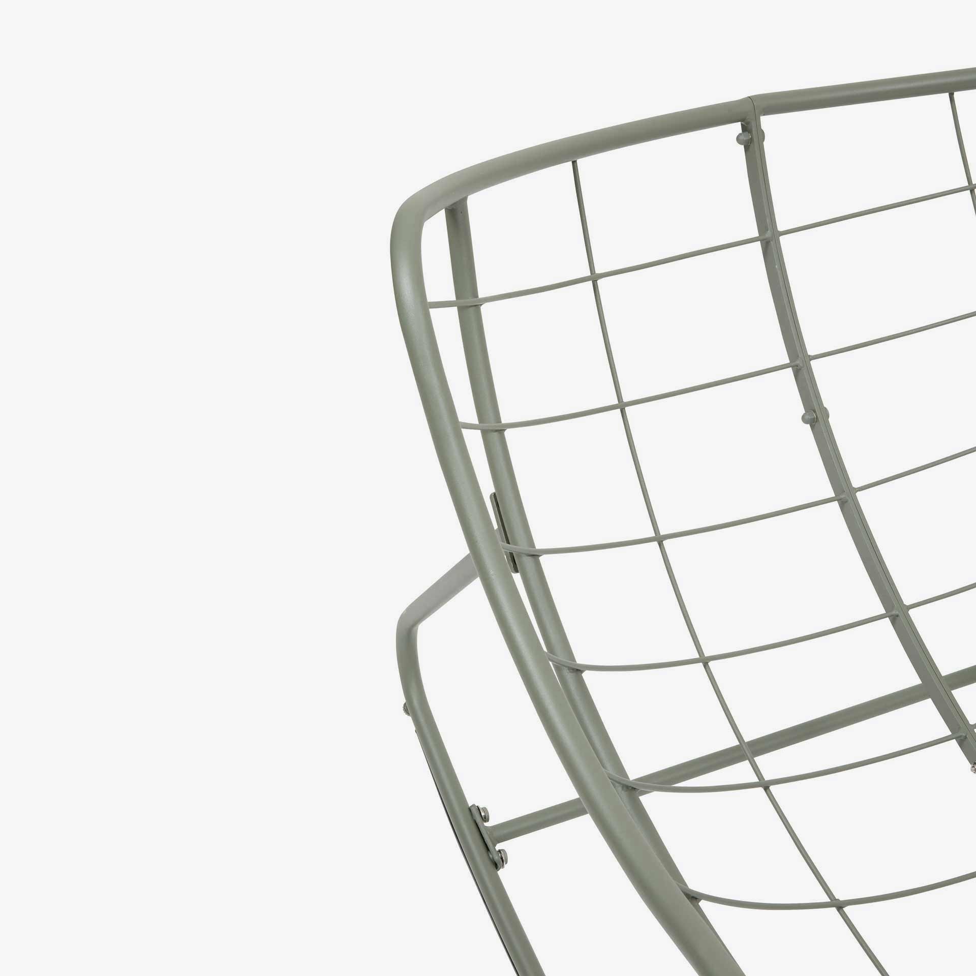 Mecedora de jard&iacute;n de acero verde Paolux 96x109x83cm