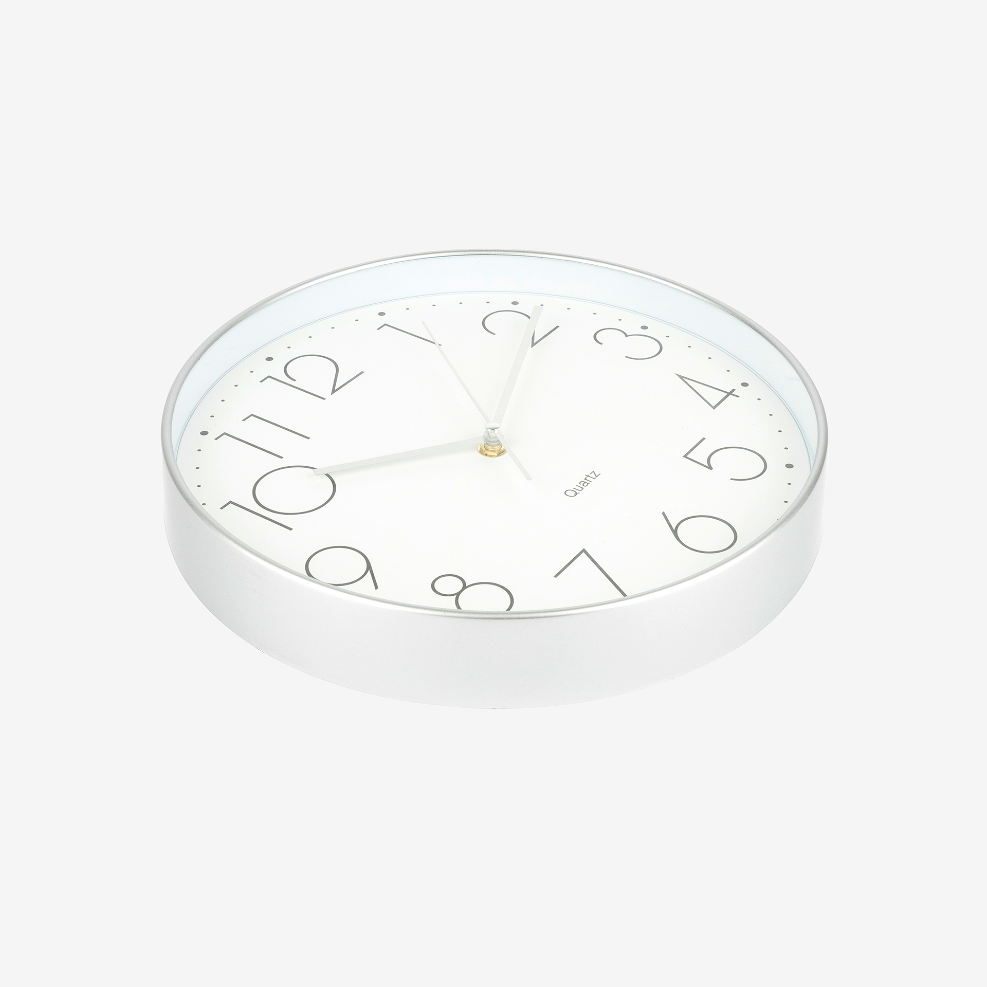 Reloj de pared plateado Ø30cm