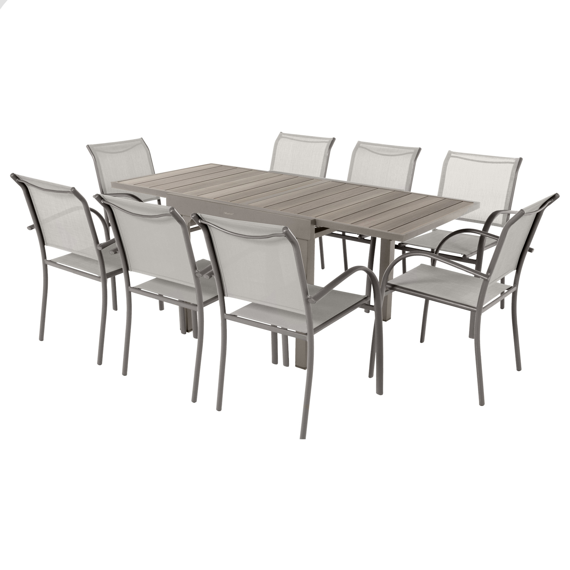 Mesa extensible gris de aluminio Palma 90/180cm