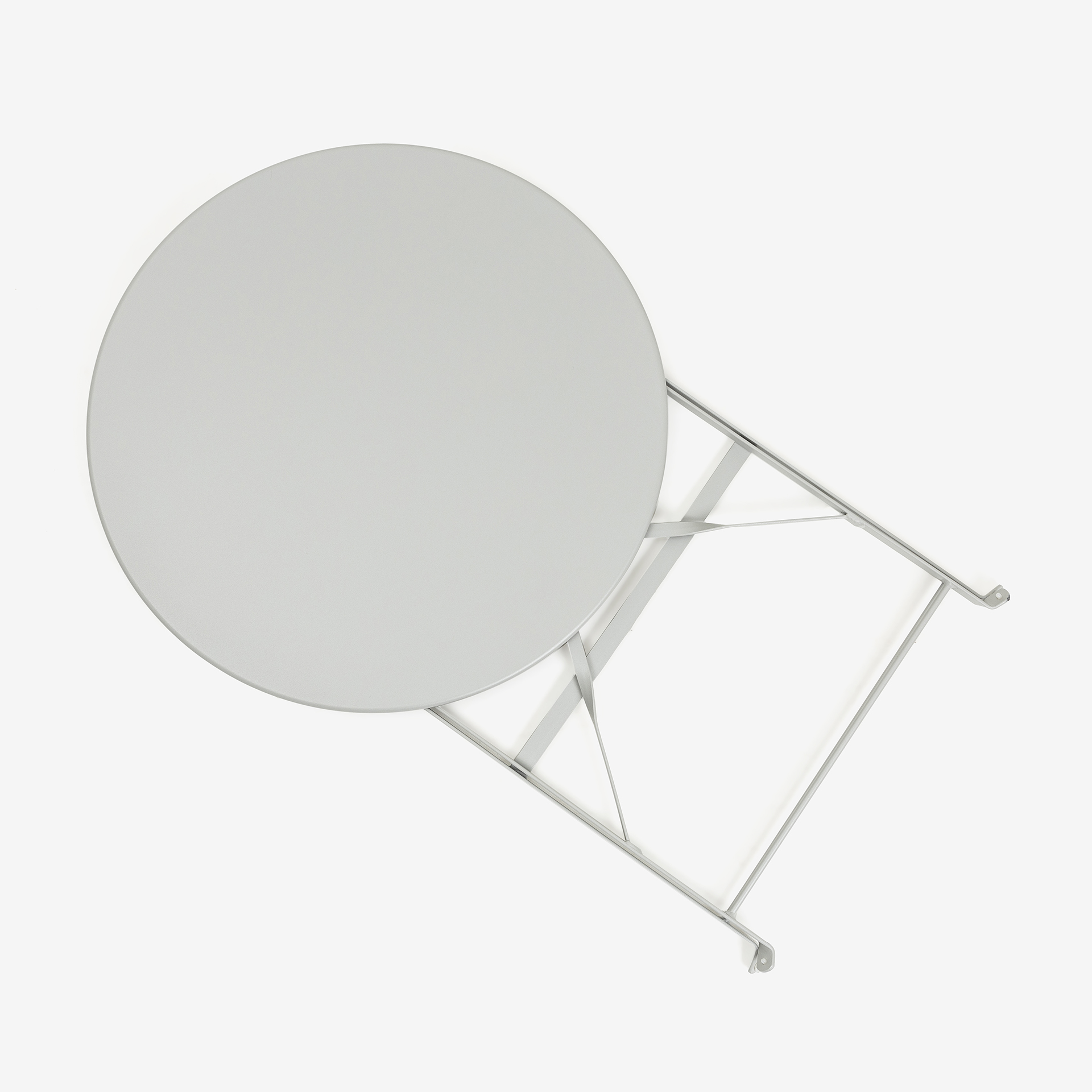 Set de jard&iacute;n plegable de mesa y 2 sillas de acero gris claro Bistro